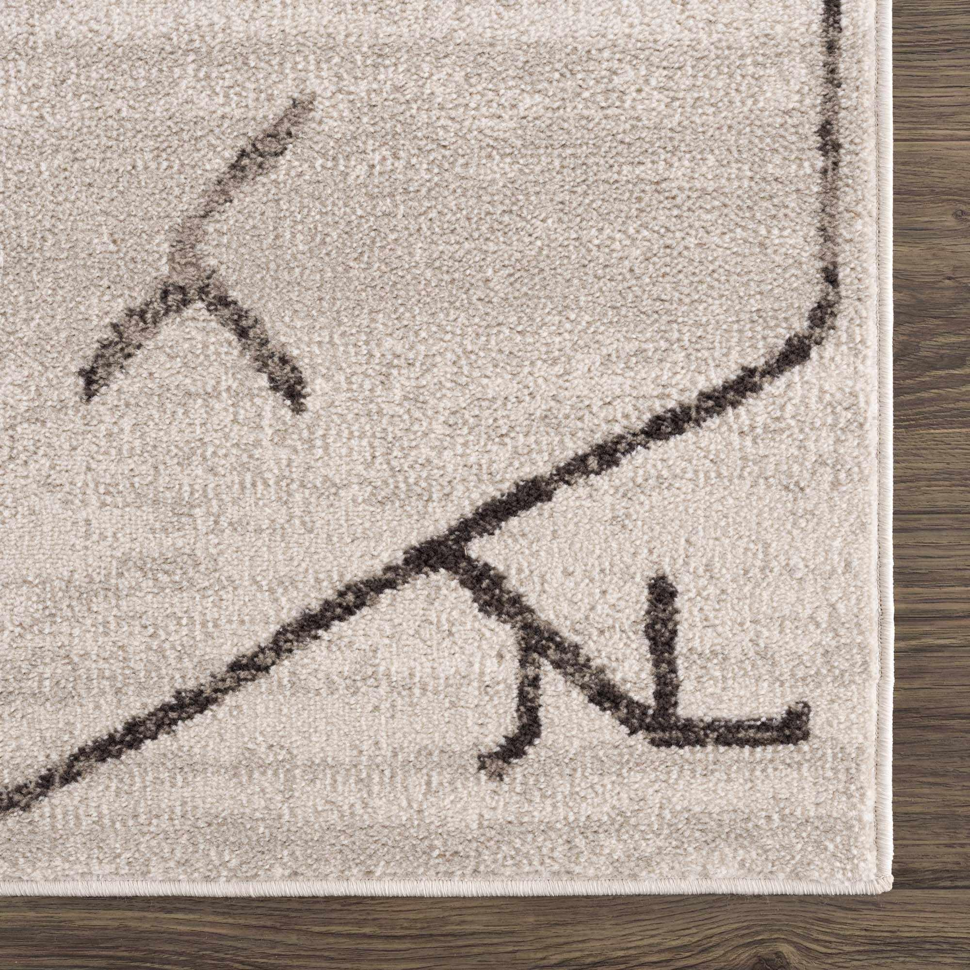 Azzan Cream & Charcoal Area Rug