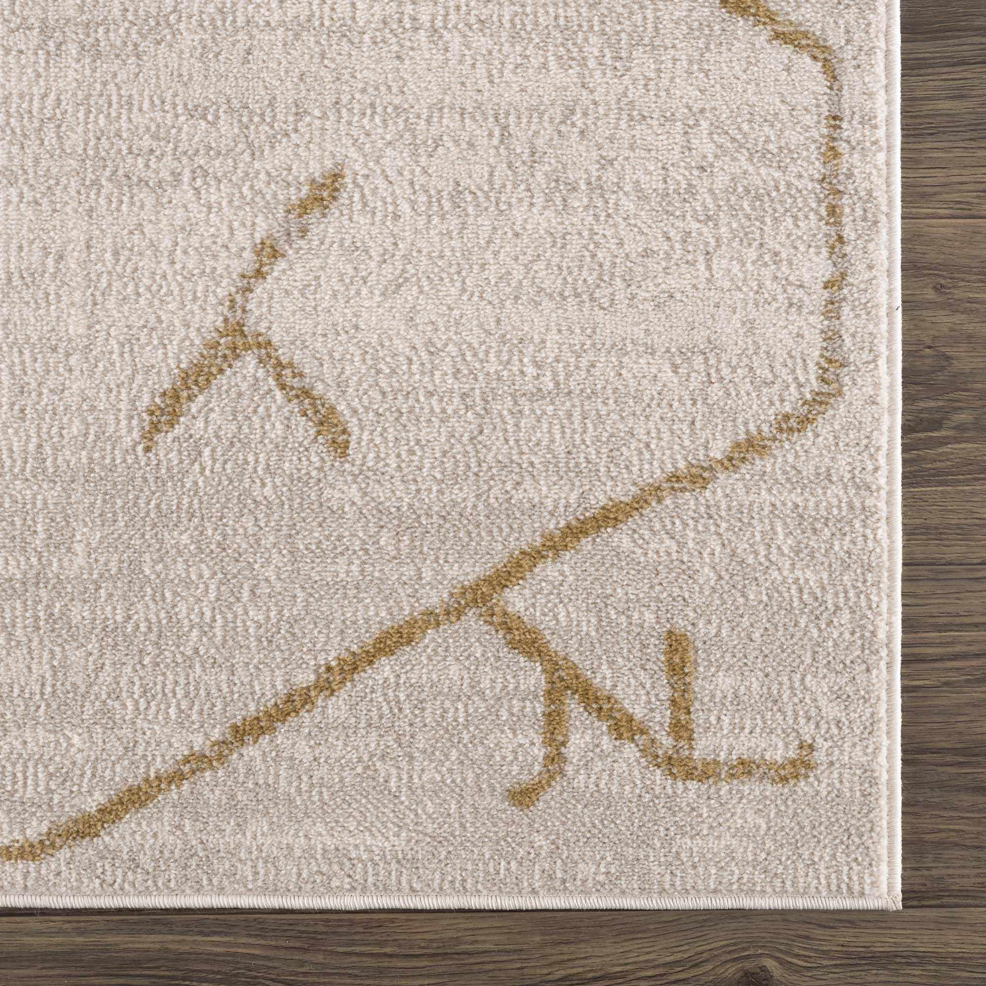 Azzan Cream & Gold Area Rug