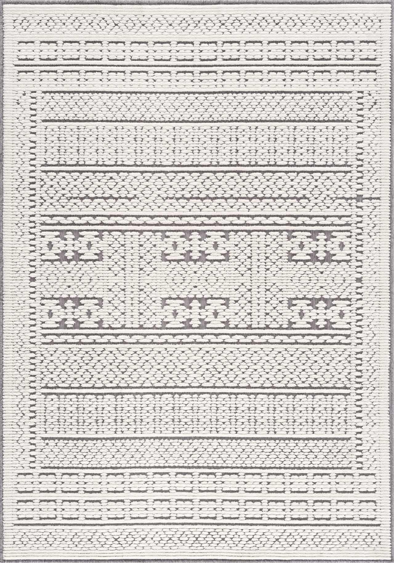 Bahar Cream & Gray Washable Area Rug