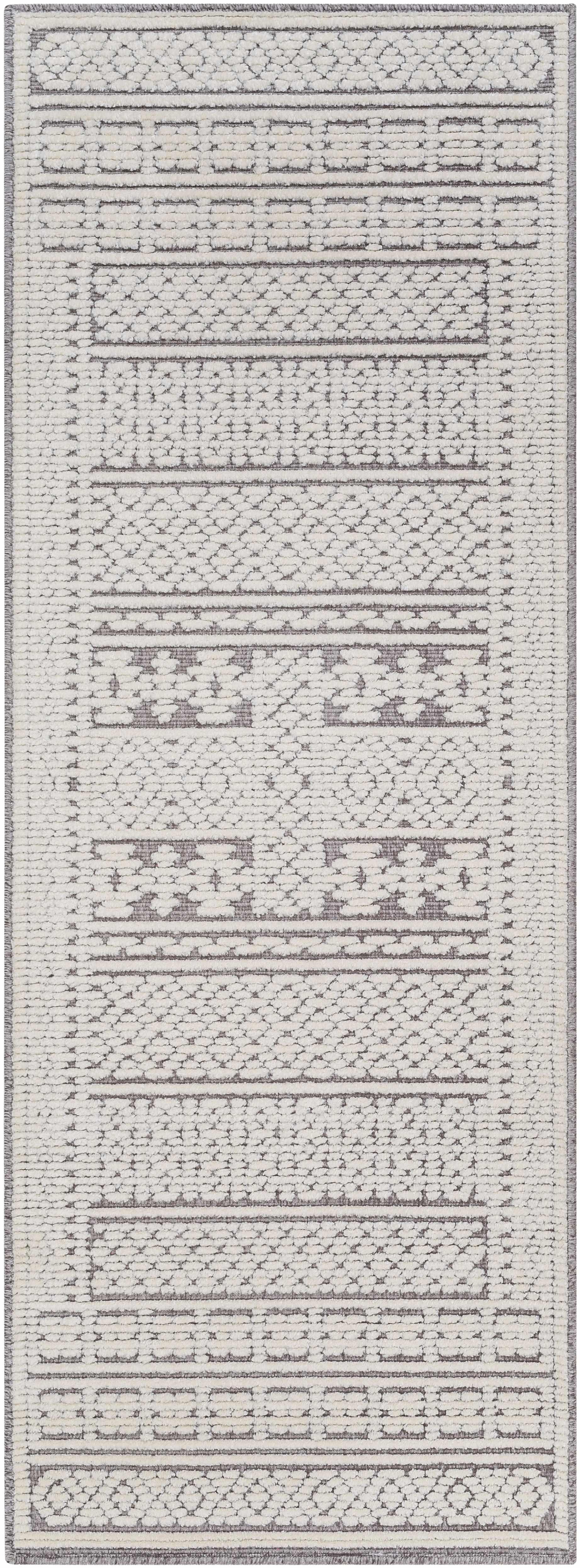 Bahar Cream & Gray Washable Area Rug