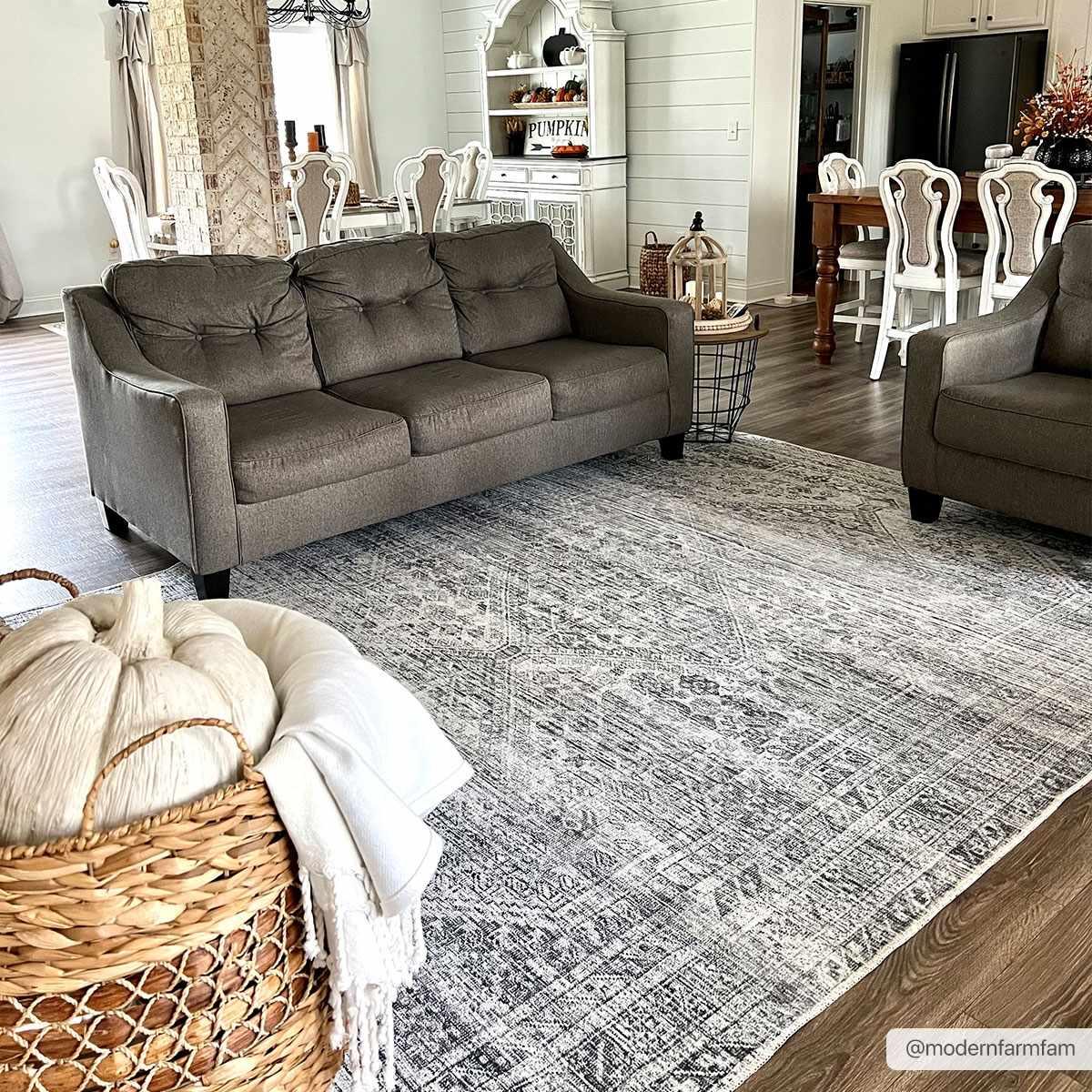 Barny Beige Washable Area Rug