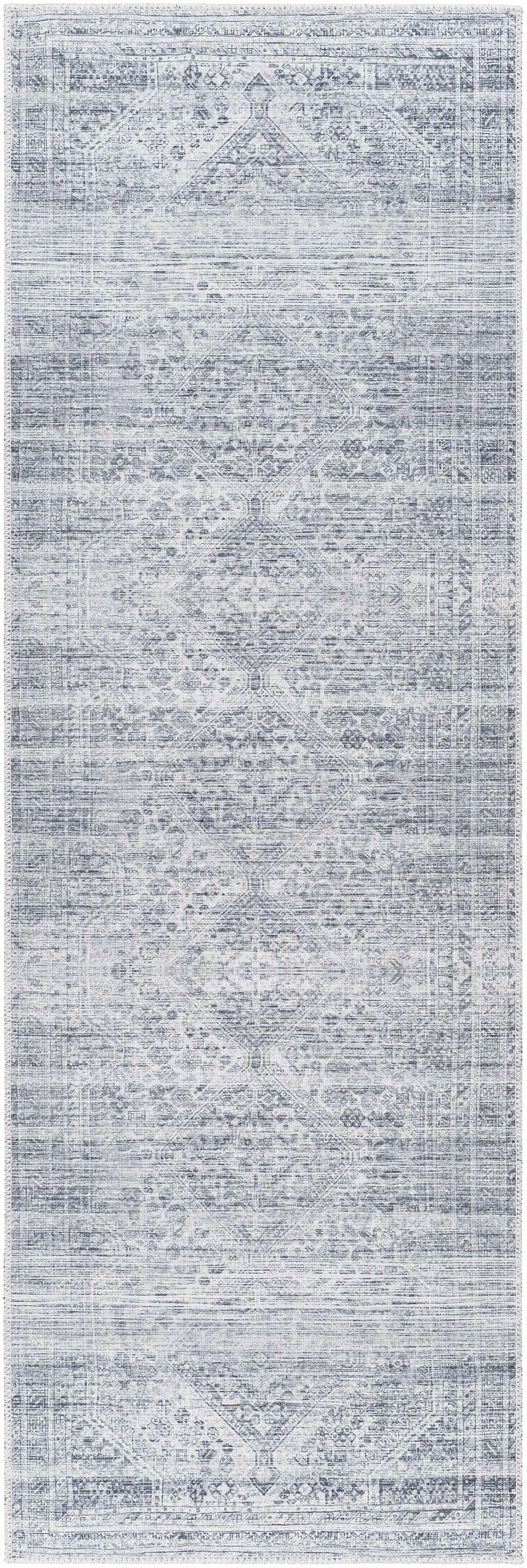 Barny Cream & Gray Washable Area Rug