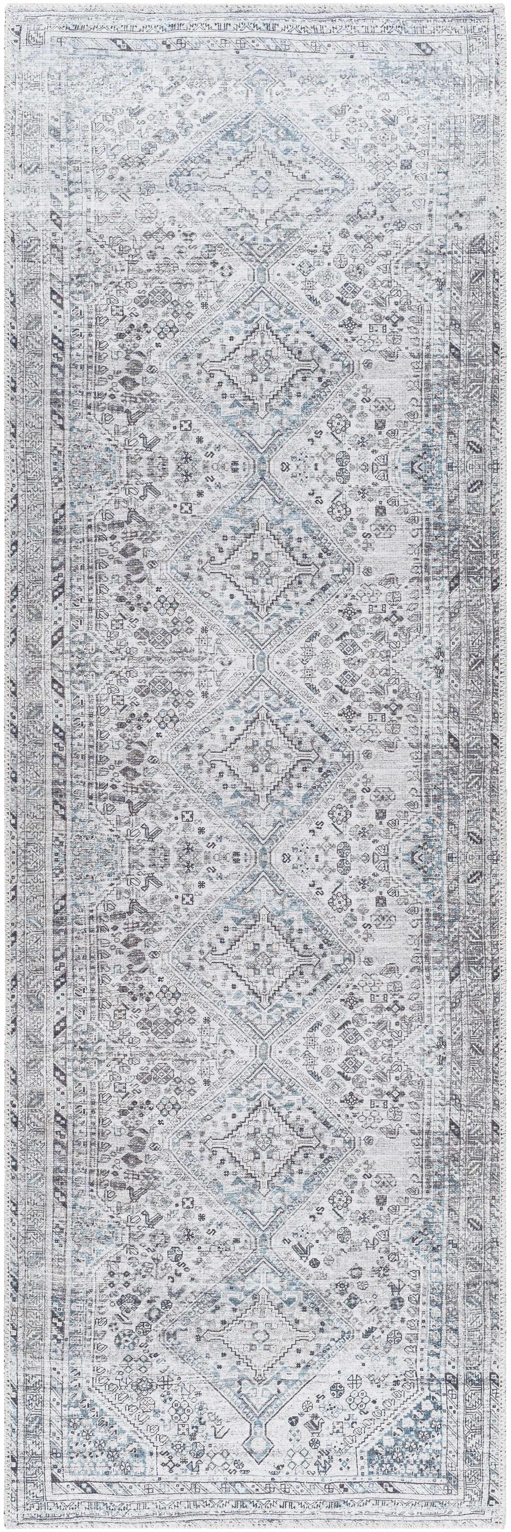 Barny Gray Washable Area Rug