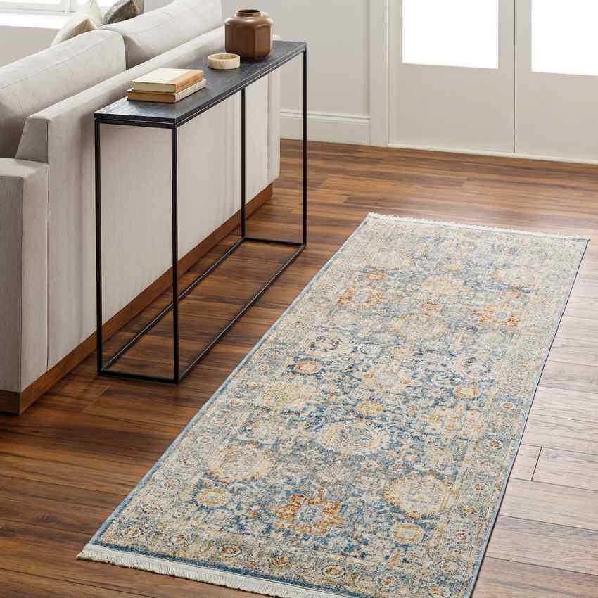 Basehor Traditional Denim Area Rug