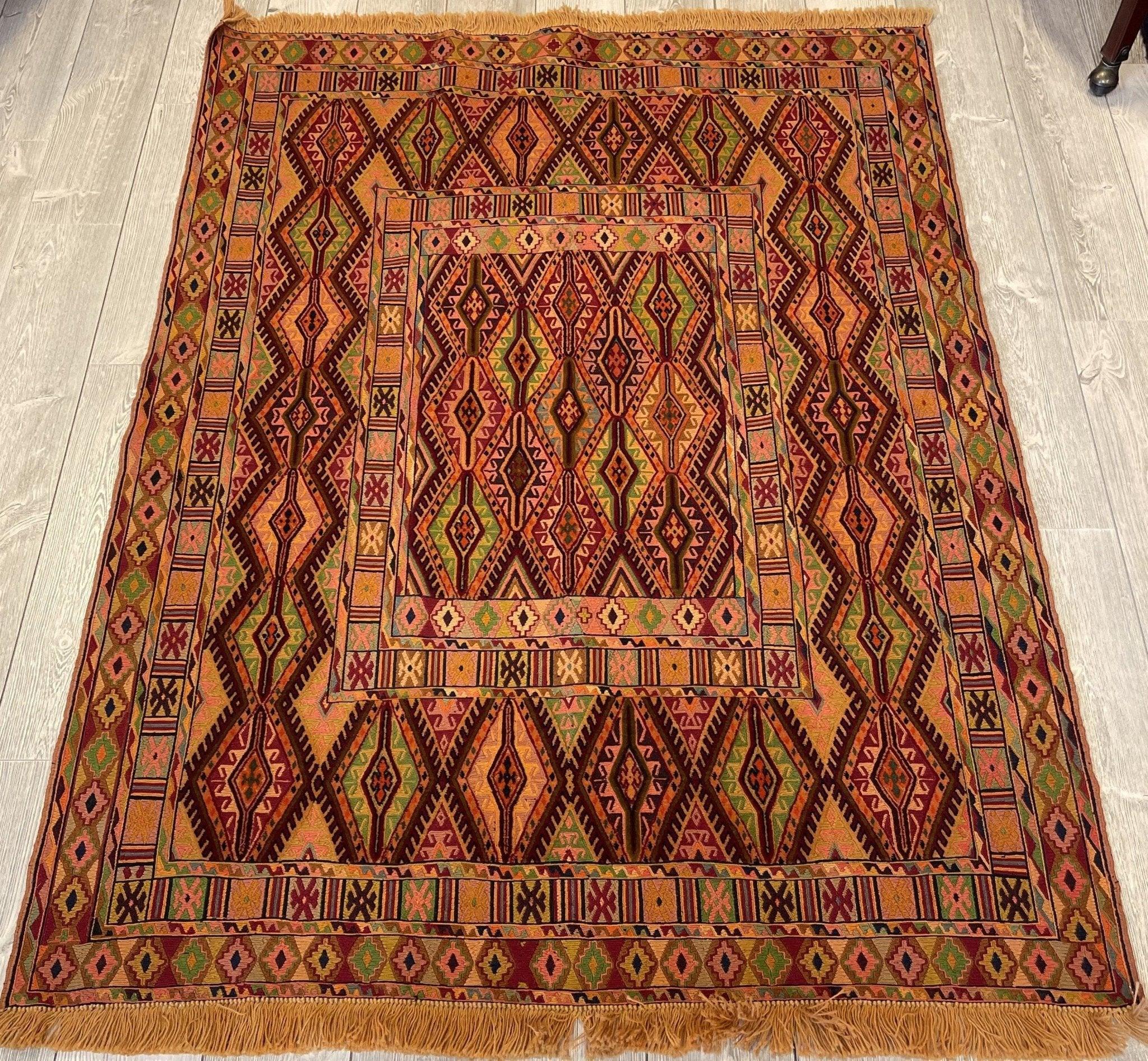 Beautiful Afghani Kilim Rug 5x6 Ft