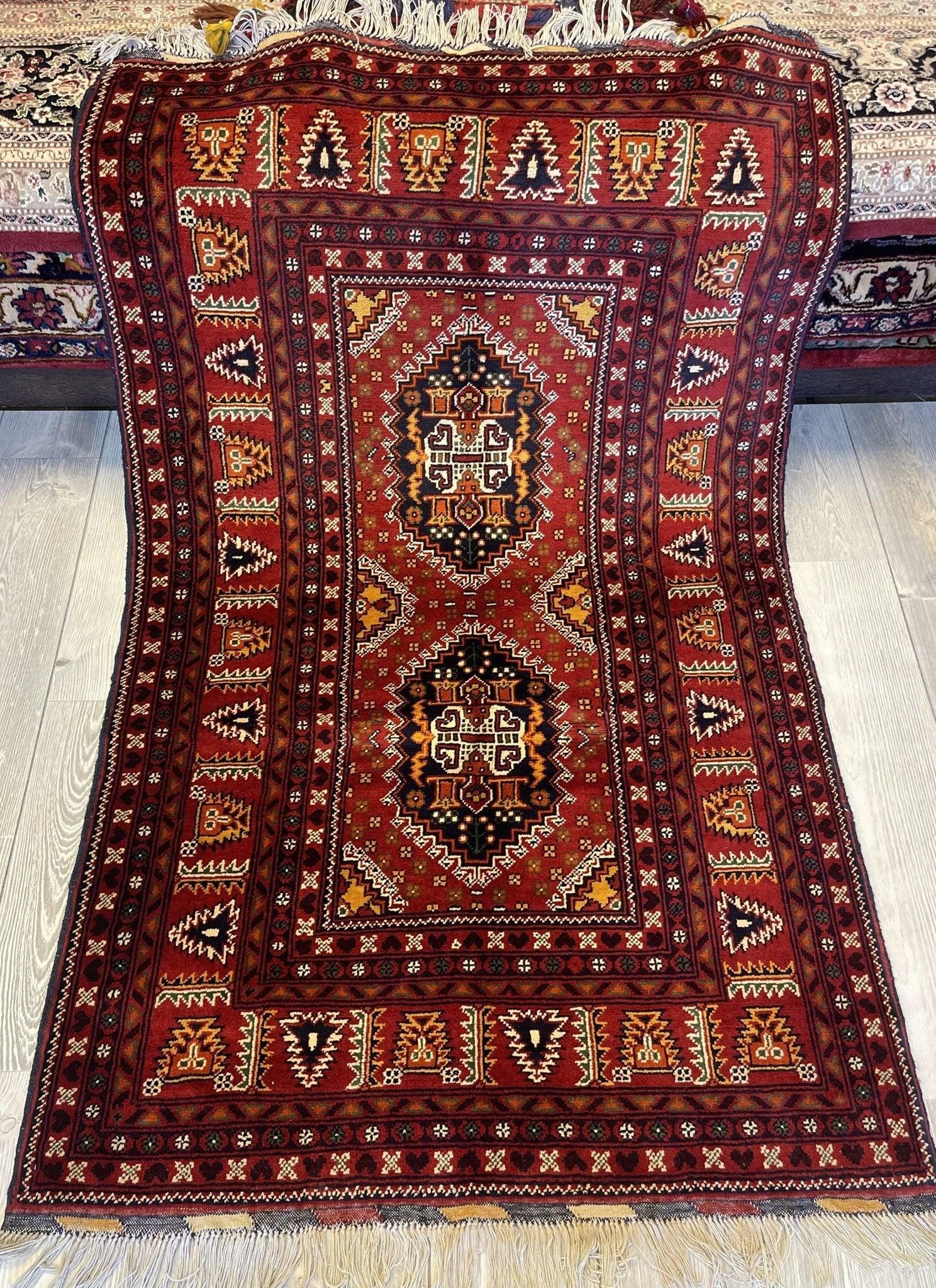 Beautiful Afghani Samarqandi Runner Rug 3'4''x5'5''