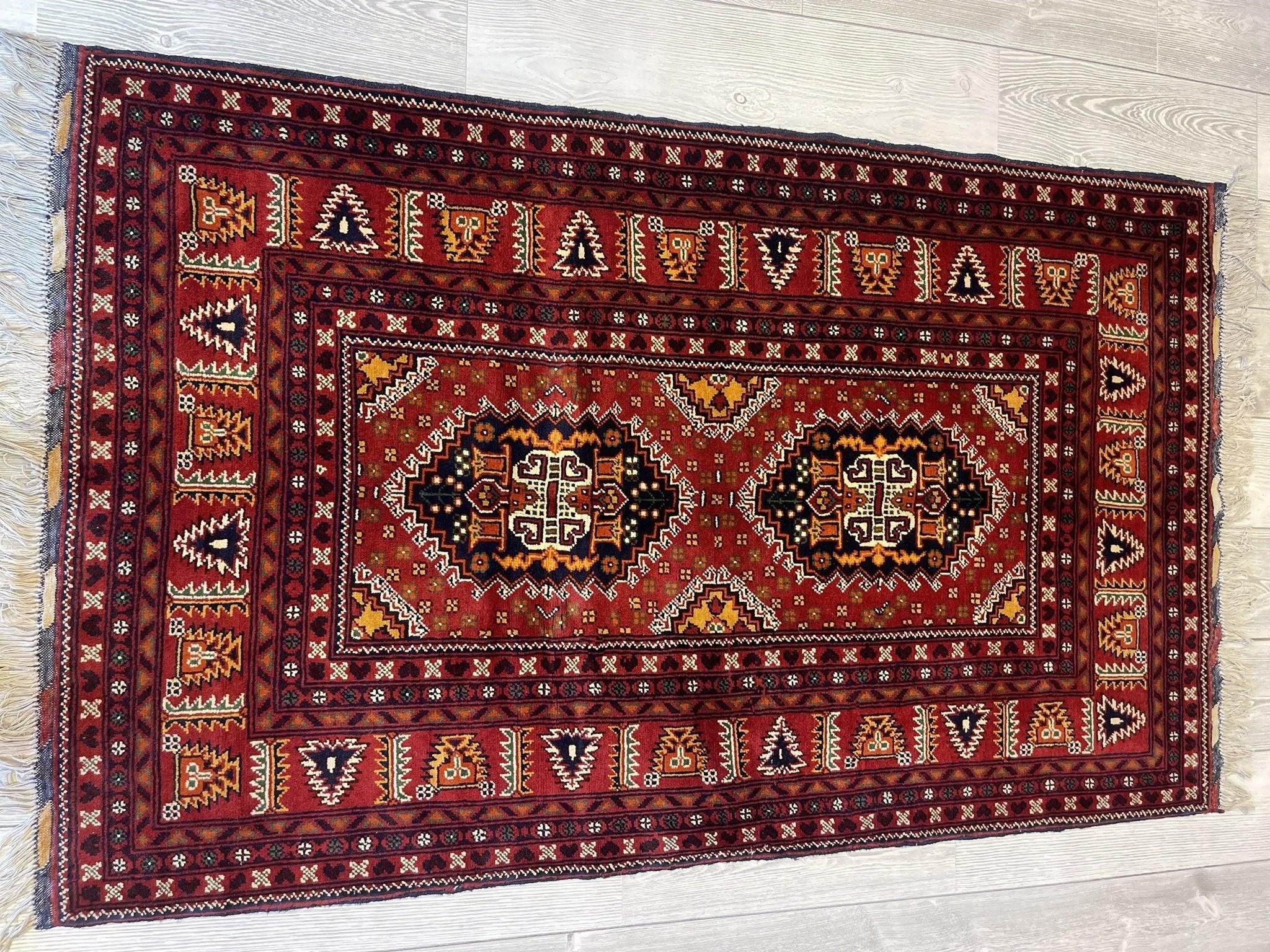 Beautiful Afghani Samarqandi Runner Rug 3'4''x5'5''