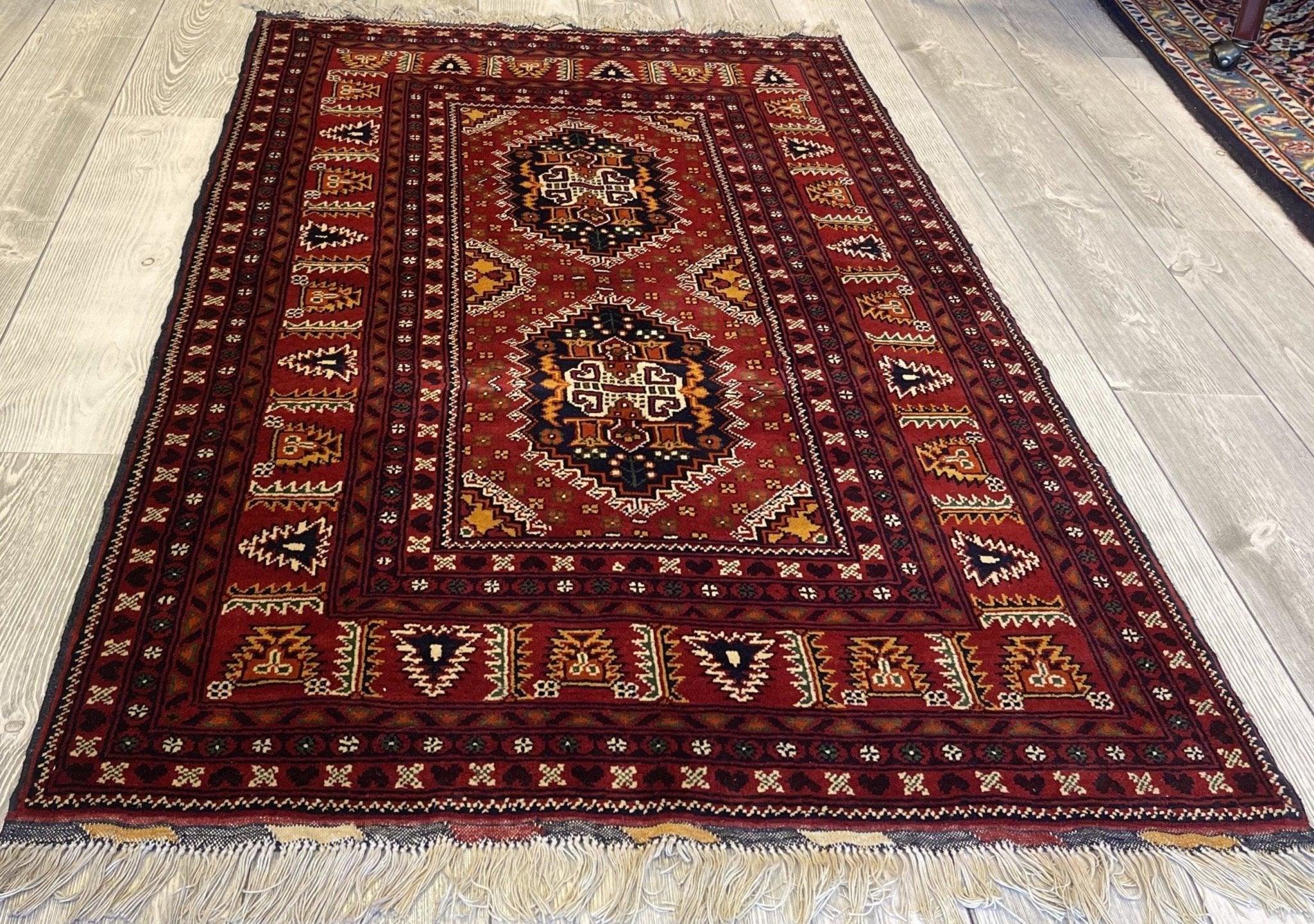 Beautiful Afghani Samarqandi Runner Rug 3'4''x5'5''