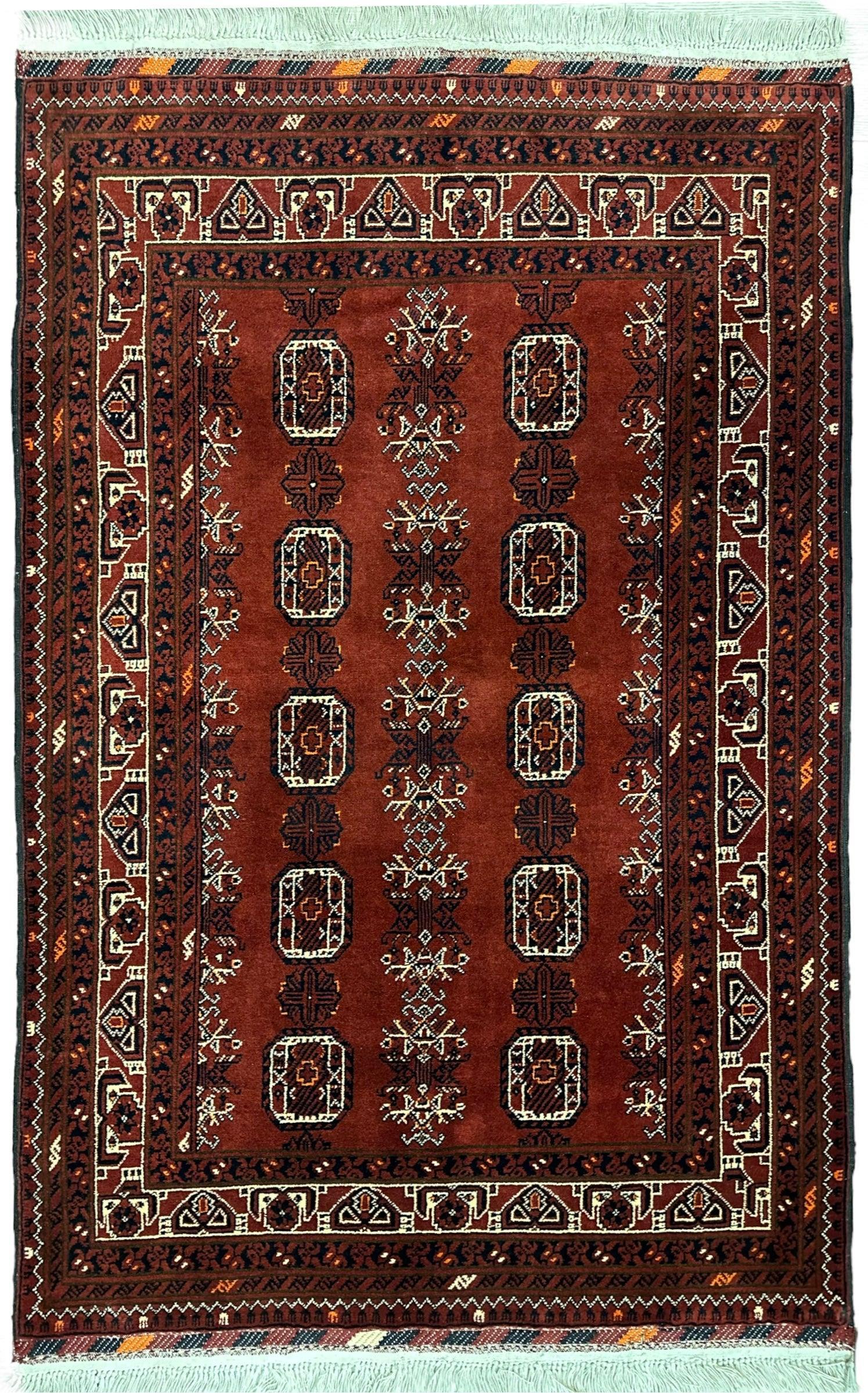 Beautiful Afghani Turkmen Waziri Area Rug 3'4”x5’