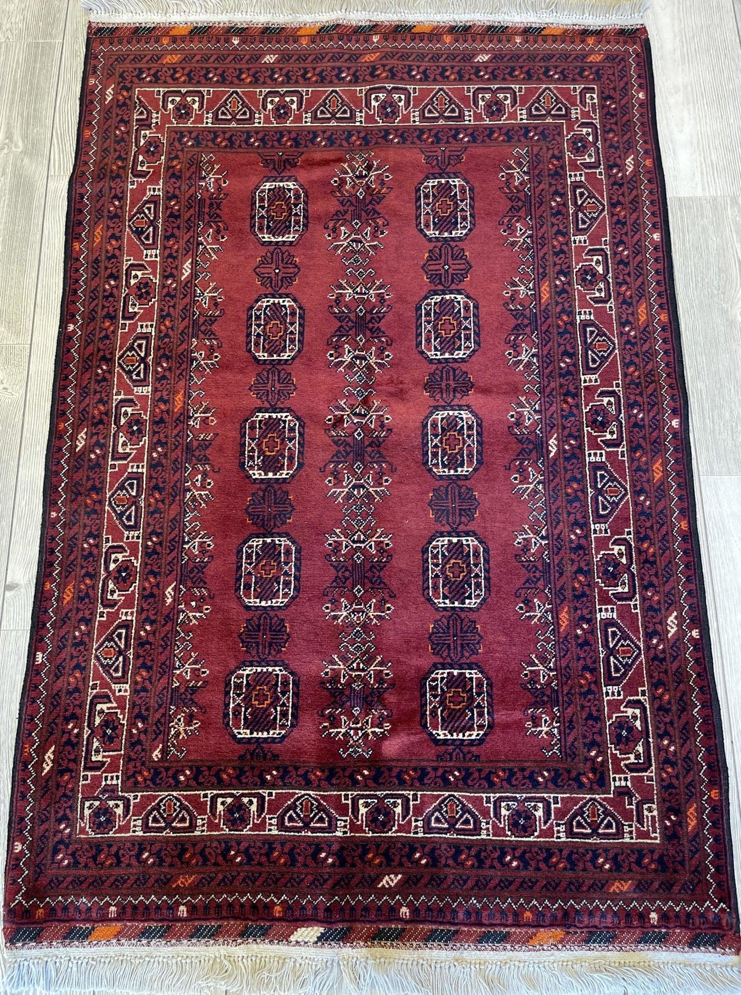 Beautiful Afghani Turkmen Waziri Area Rug 3'4”x5’