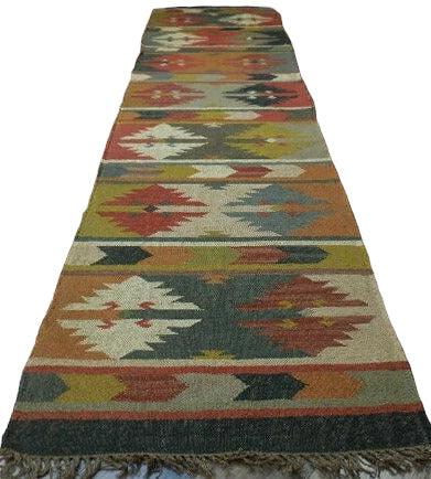 Beautiful Indo-Turkish Geometric Kilim Runner 2’6 x 10’