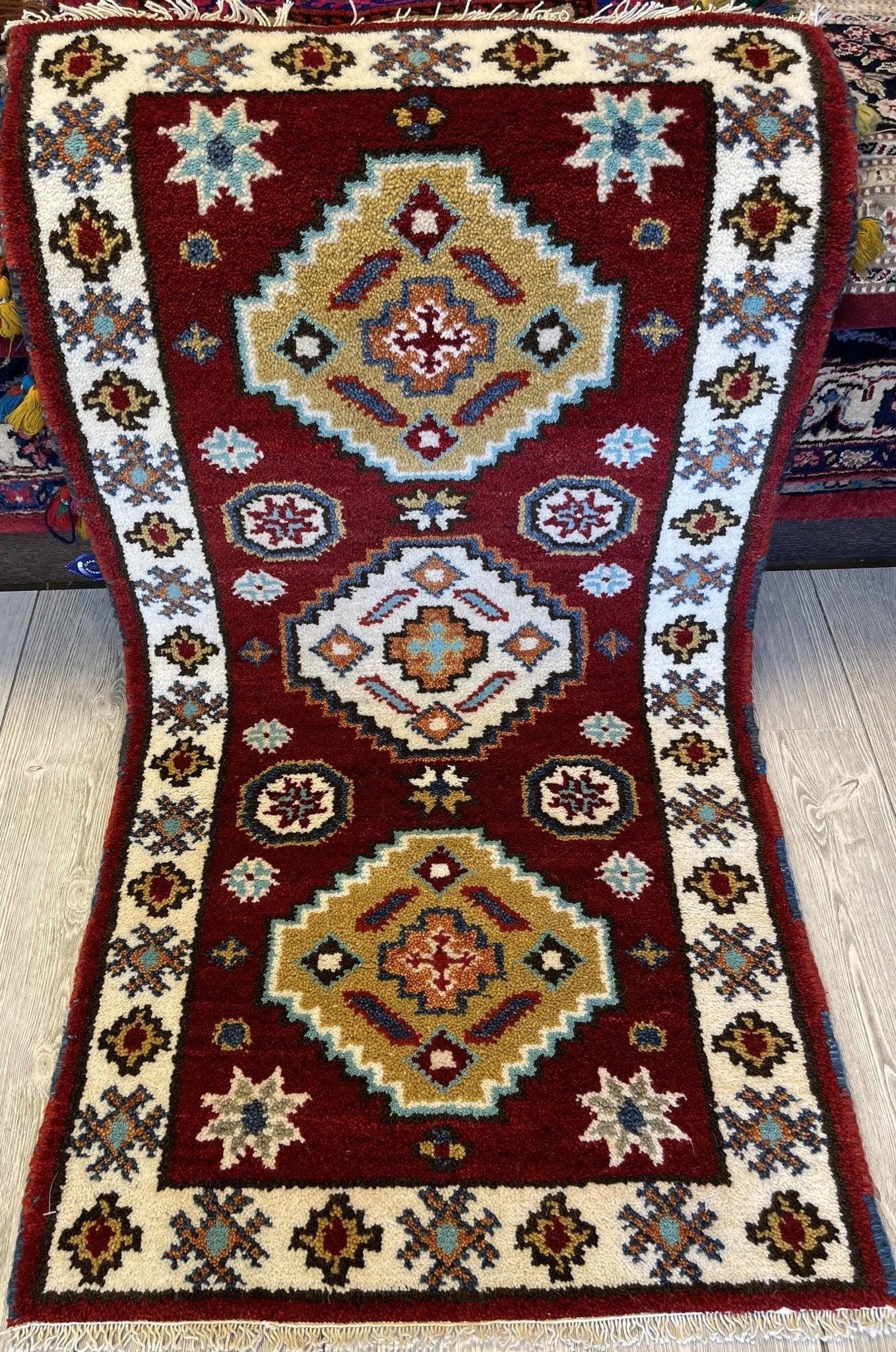 Beautiful Kazak Caucasian 2x4 Runner Rug