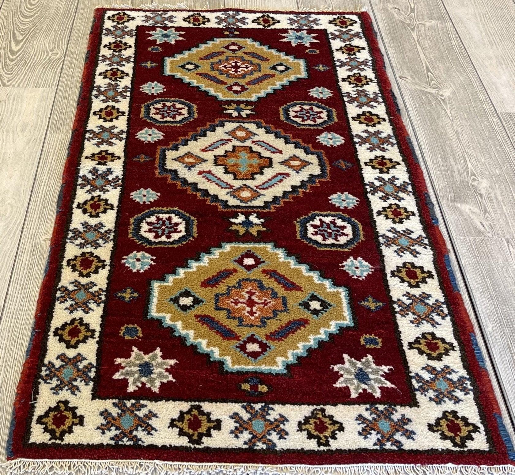 Beautiful Kazak Caucasian 2x4 Runner Rug