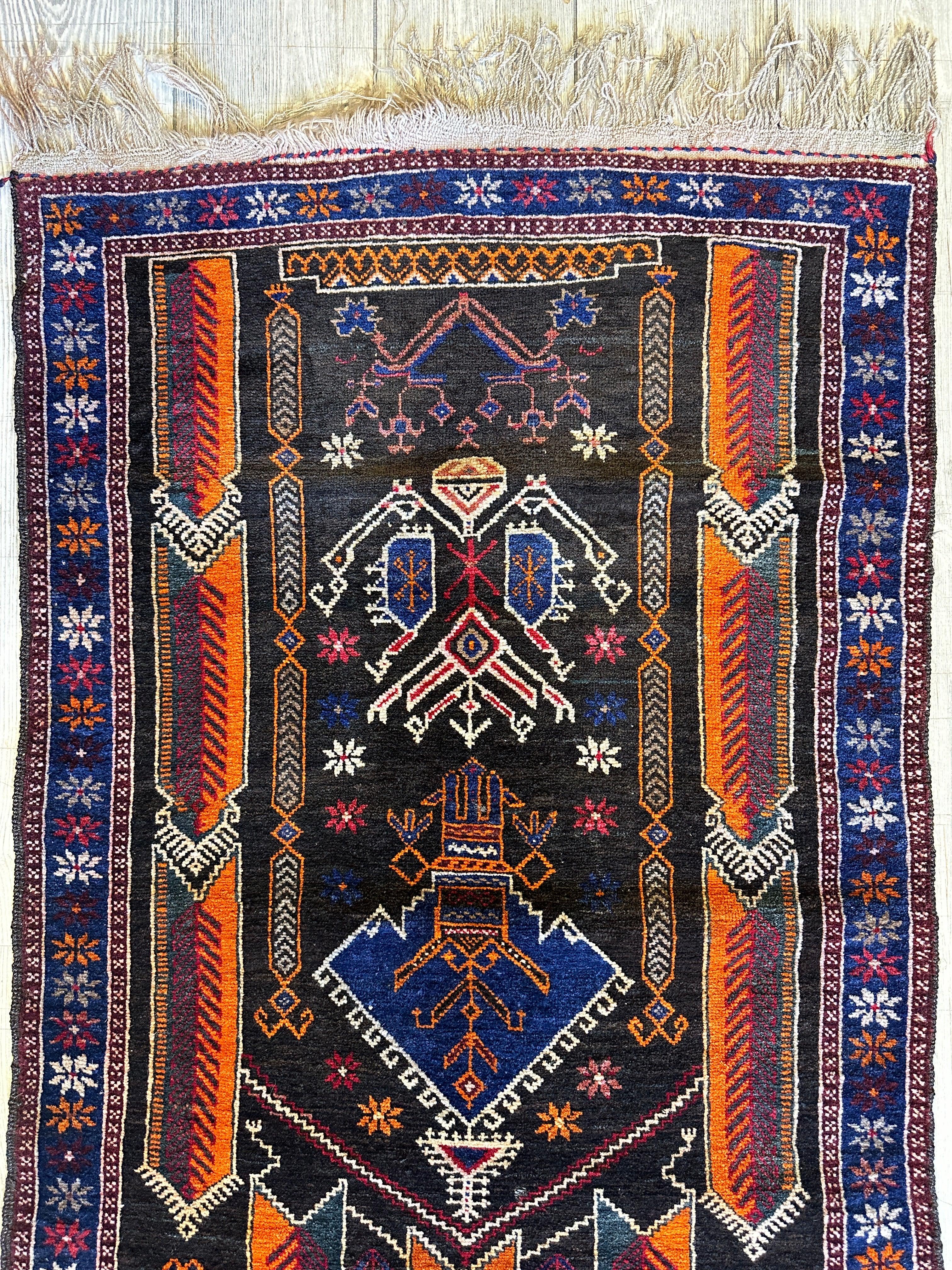 Beautiful Tribal Afghani Wool Prayer Rug 2’7” x 4’3”