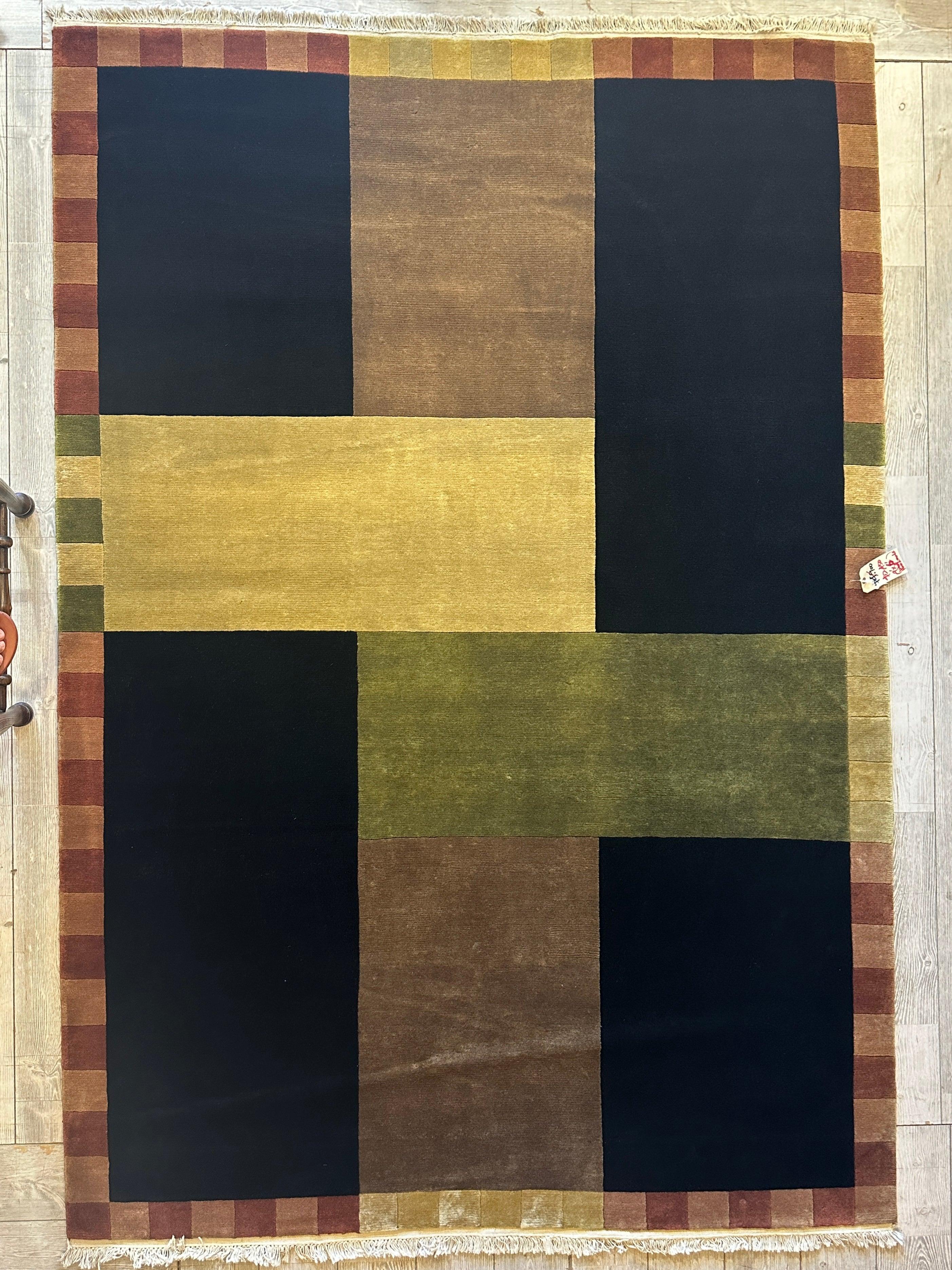 Beautifull Hand Knotted Abstract Area Rug 6’ x 9’