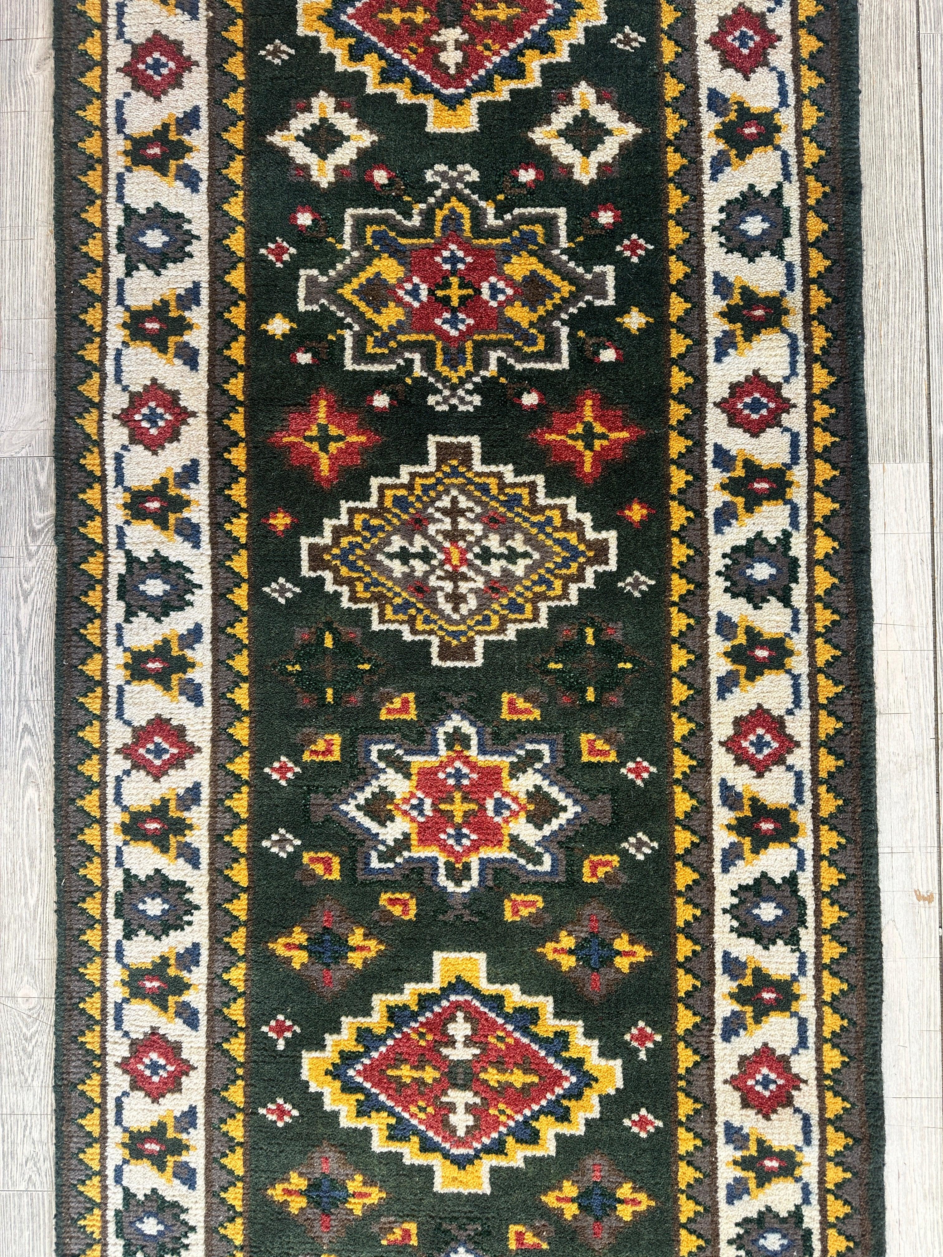 Beautifull Indo-Kazak Runner 2’6” x 8’