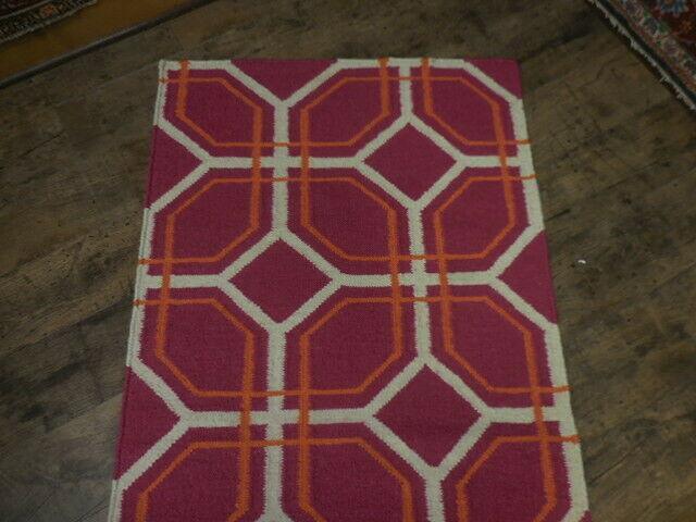 Beautifull Modern Tribal Geometric Kilim Runner Rug 2'7''x10'