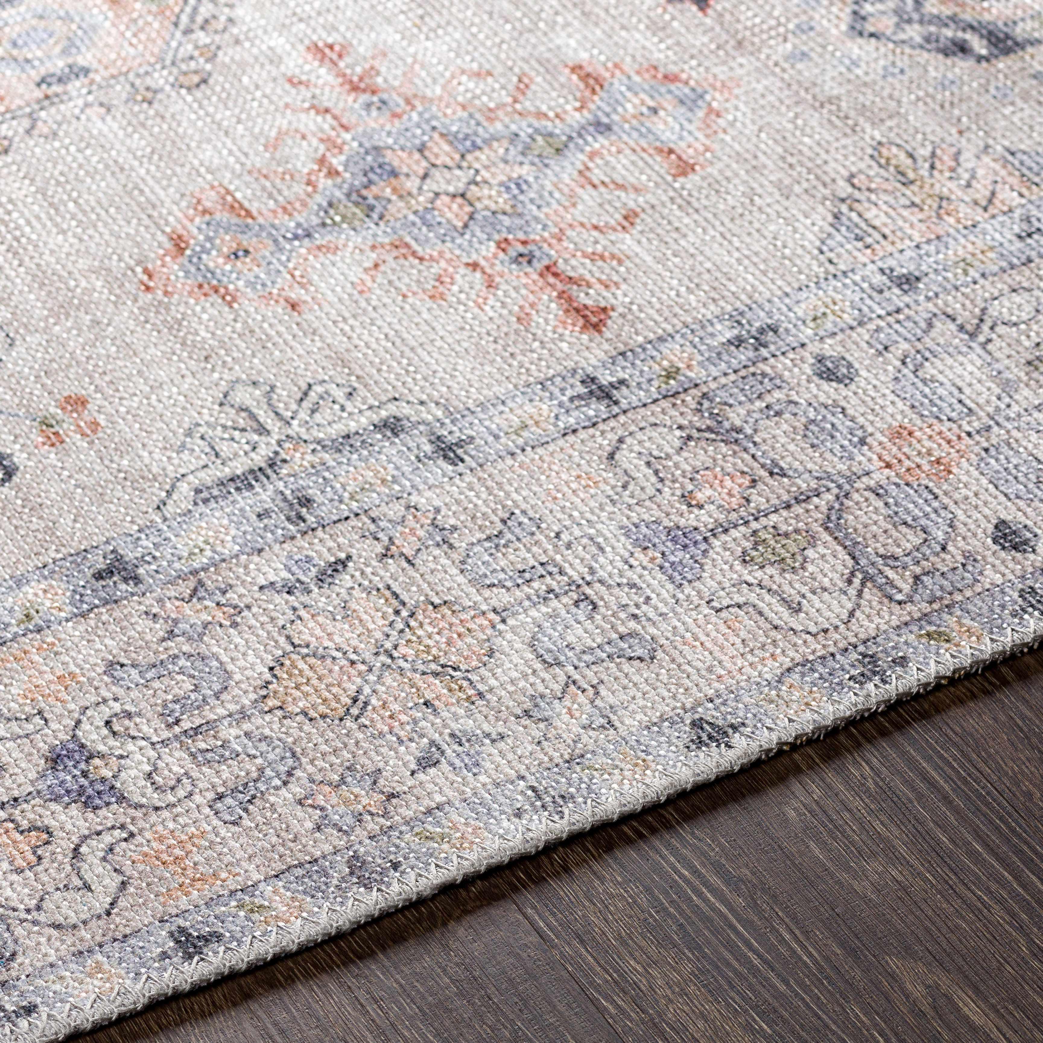 Beige Beckett Vintage Washable Area Rug