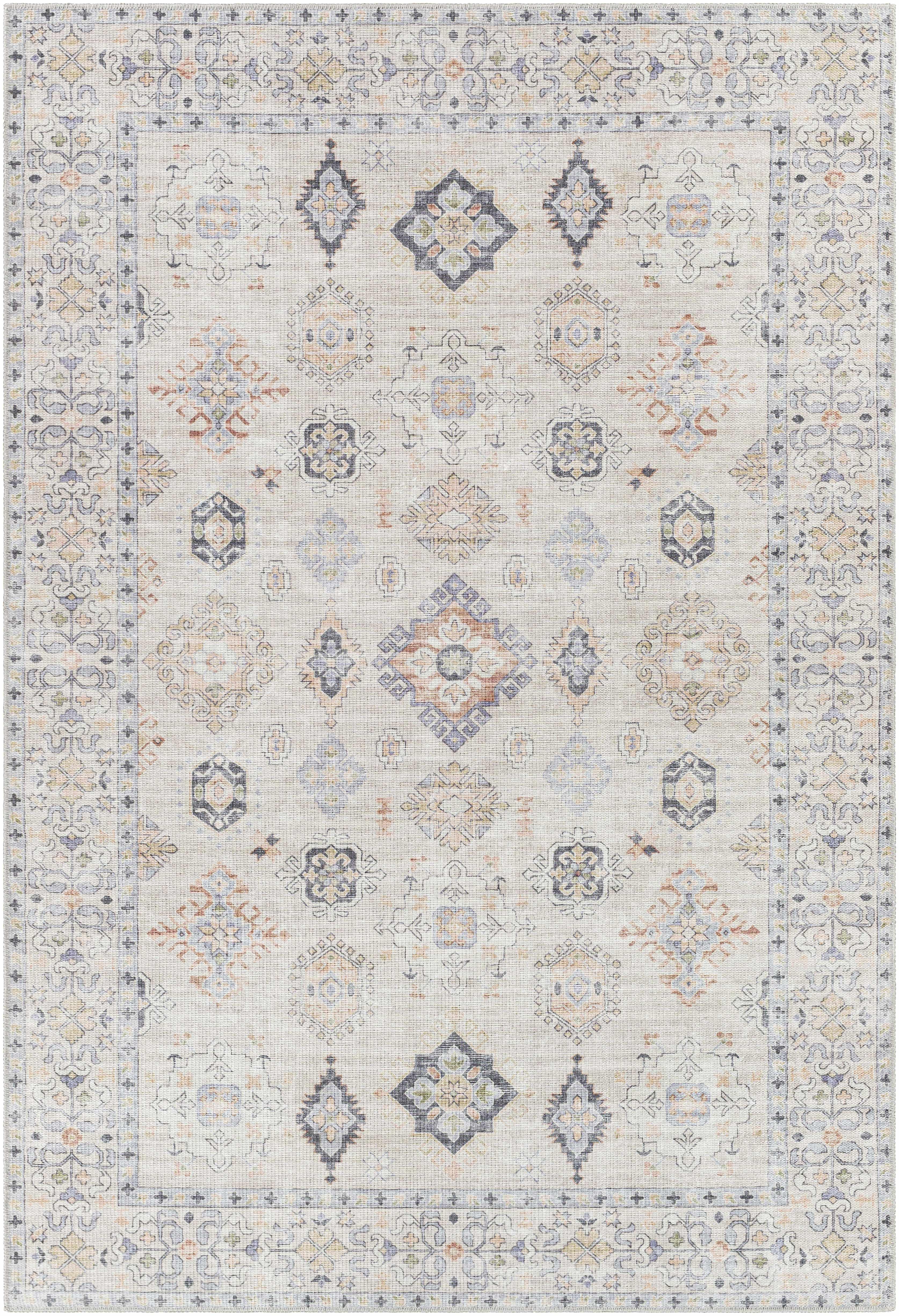 Beige Beckett Vintage Washable Area Rug