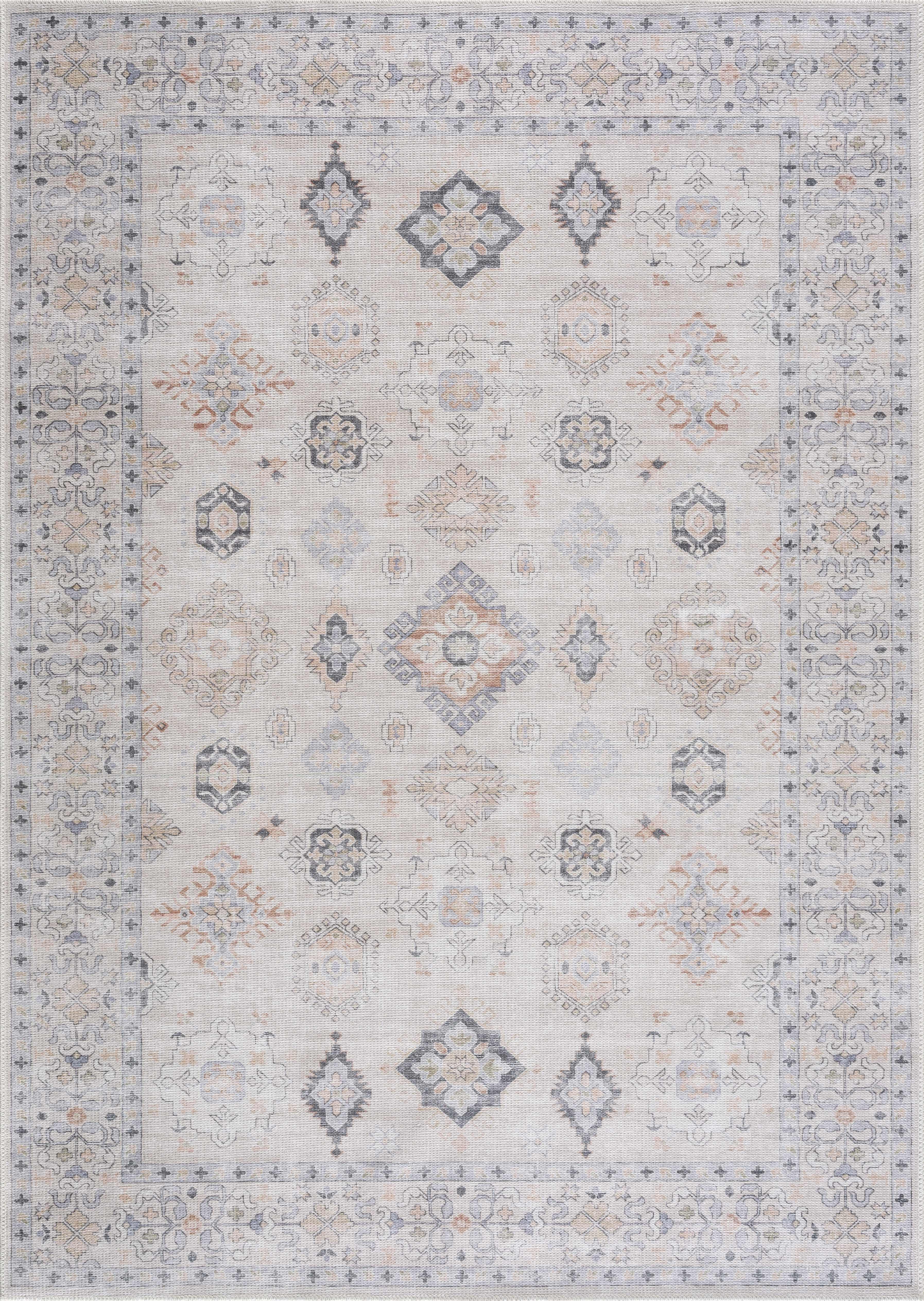 Beige Beckett Vintage Washable Area Rug