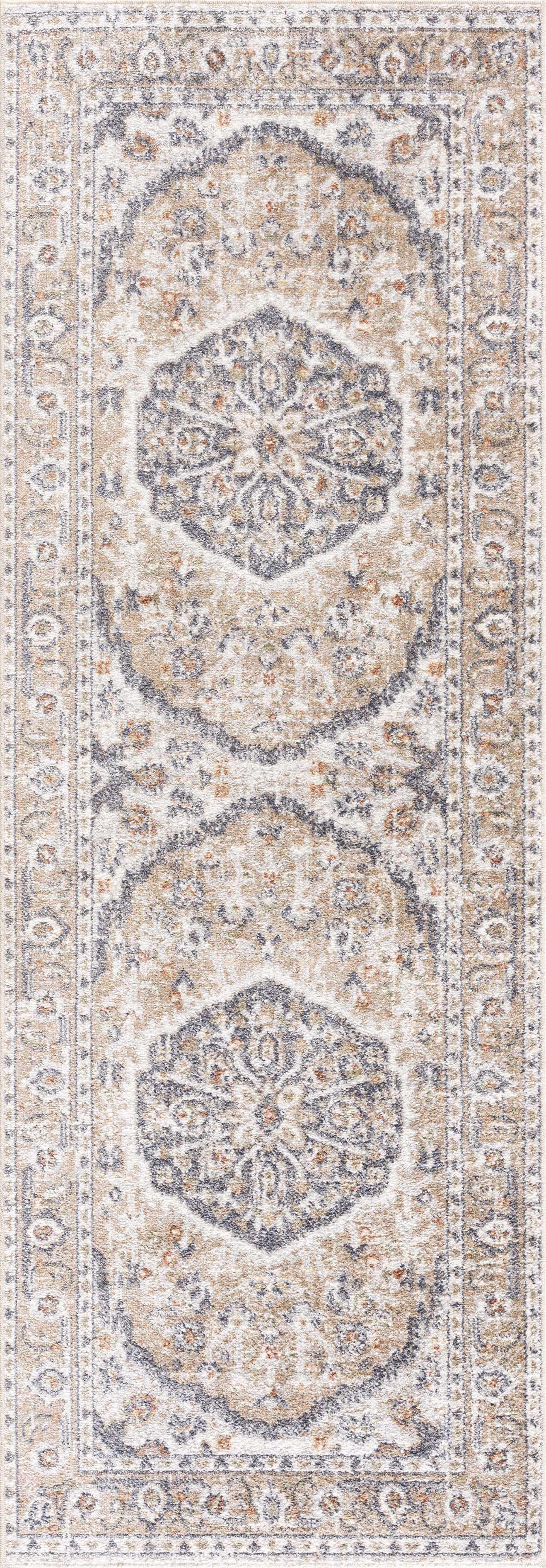 Beige Hiti Washable Area Rug