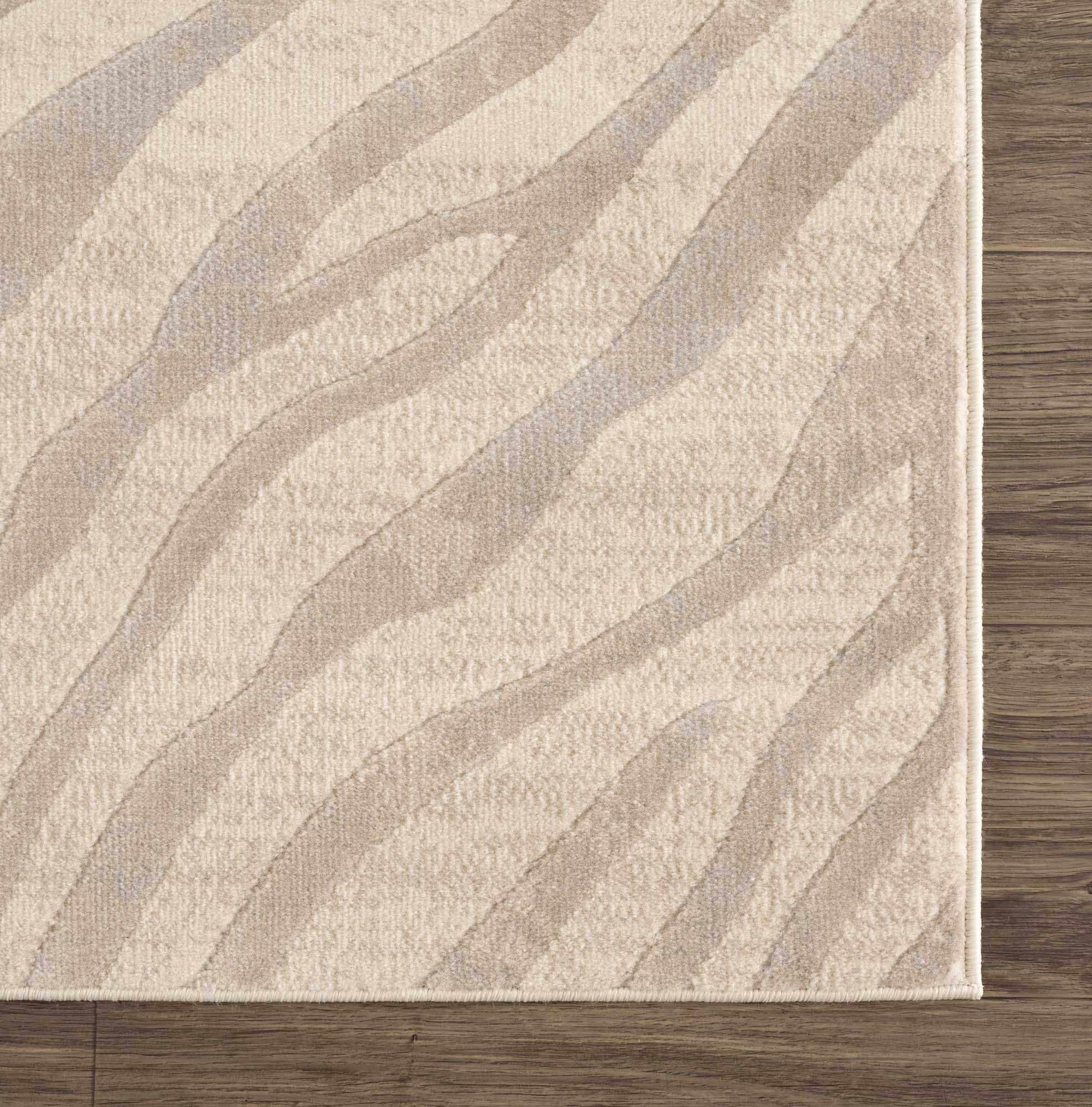 Beige Manteca Zebra Print Area Rug