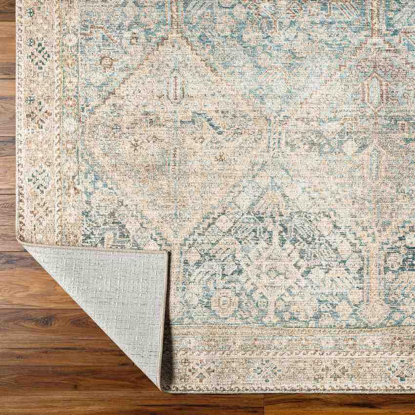 Beulah Traditional Light Beige/Emerald Area Rug