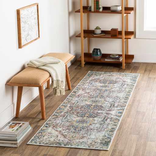 Blue Catigpian Distressed Washable Area Rug