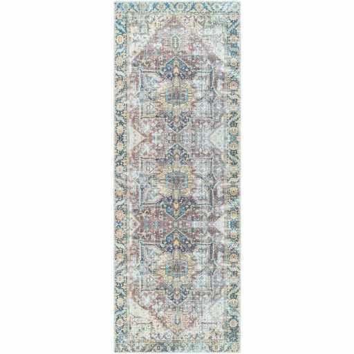 Blue Catigpian Distressed Washable Area Rug