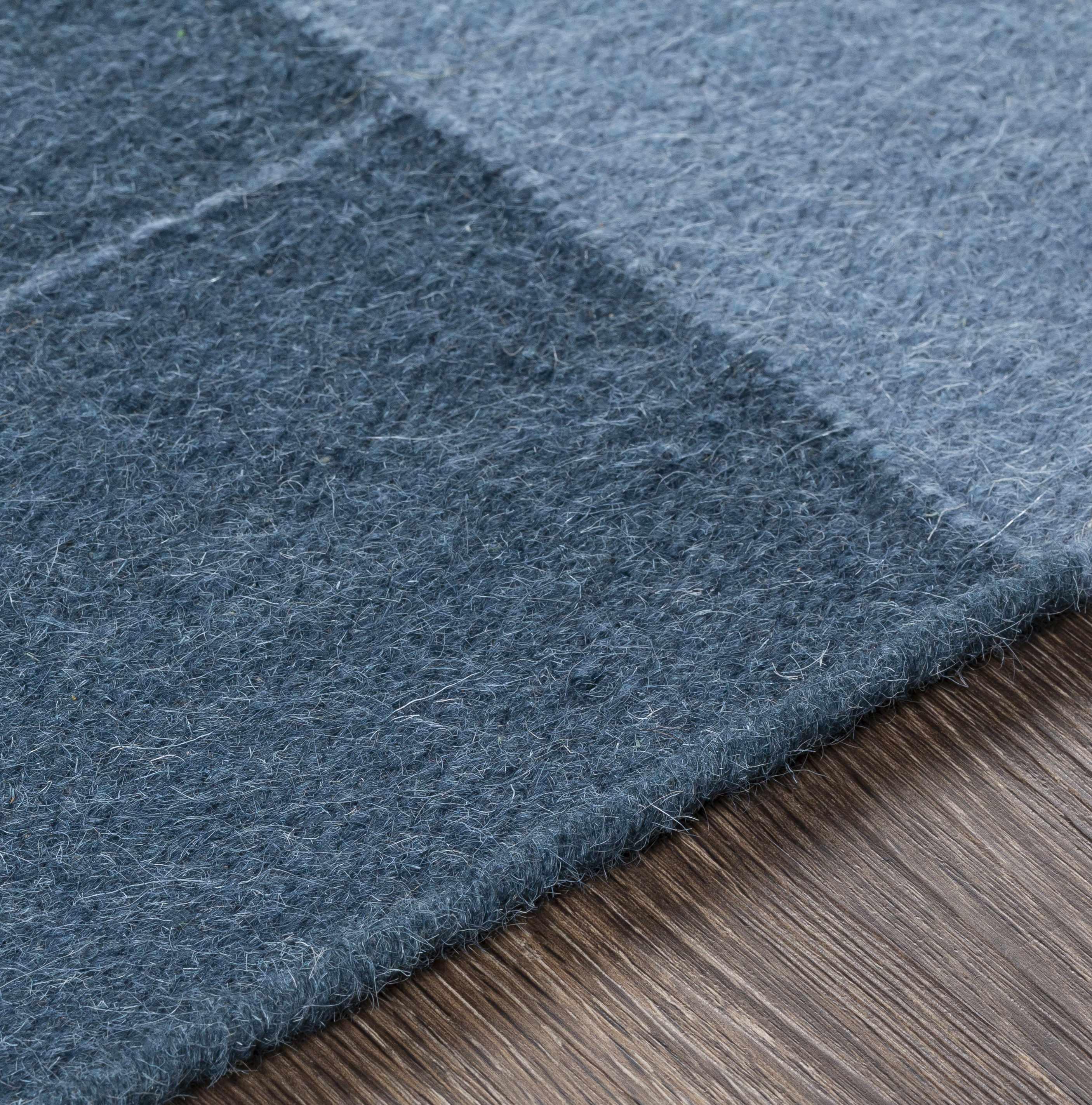 Blue Hanwood Wool Blend Braided Area Rug