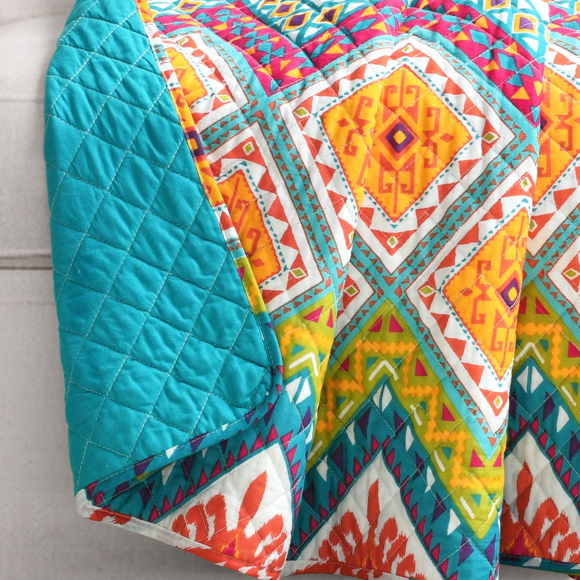 Boho Chevron Reversible Cotton Throw