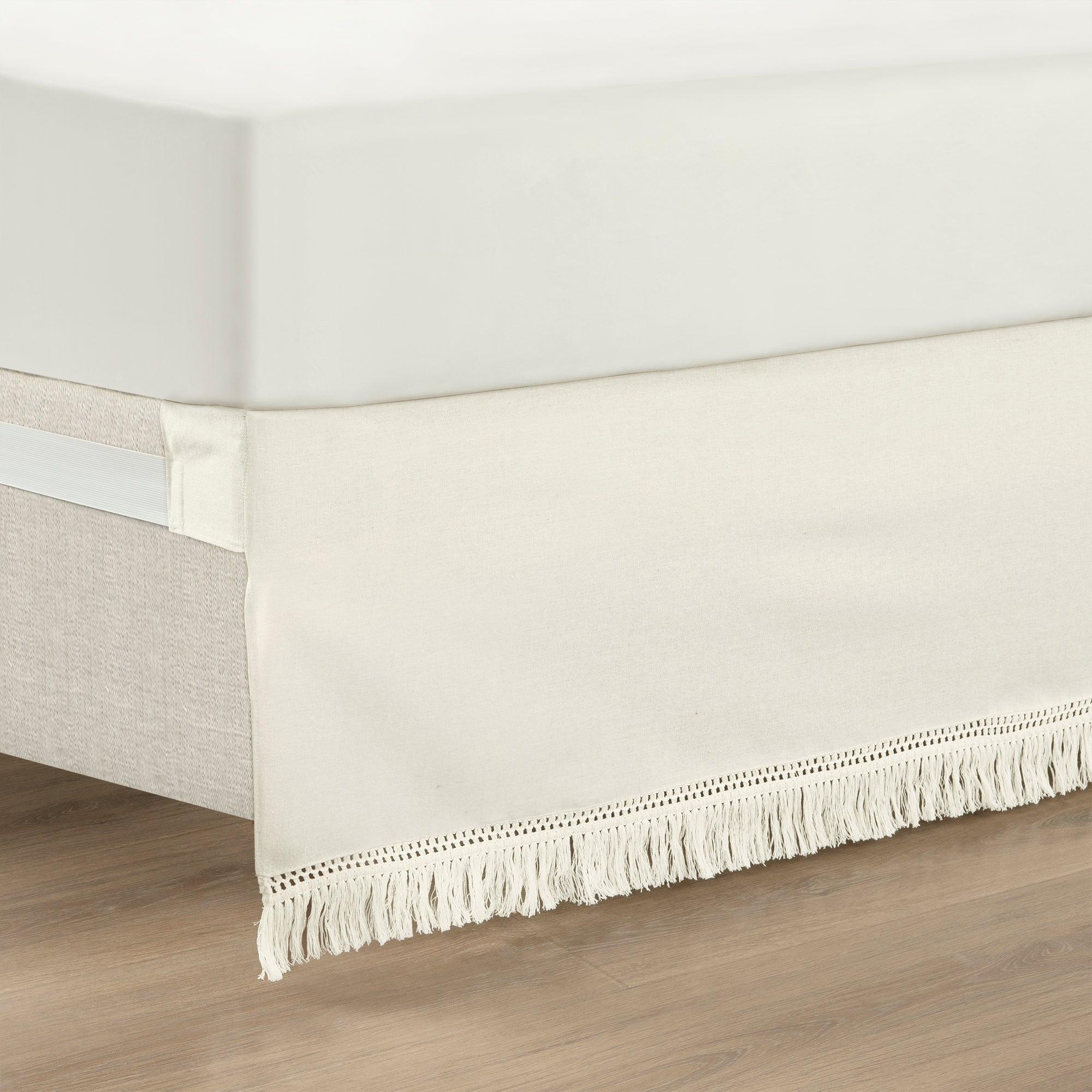 Boho Fringe 15-Inch Tailored Drop Easy Fit Bed Skirt