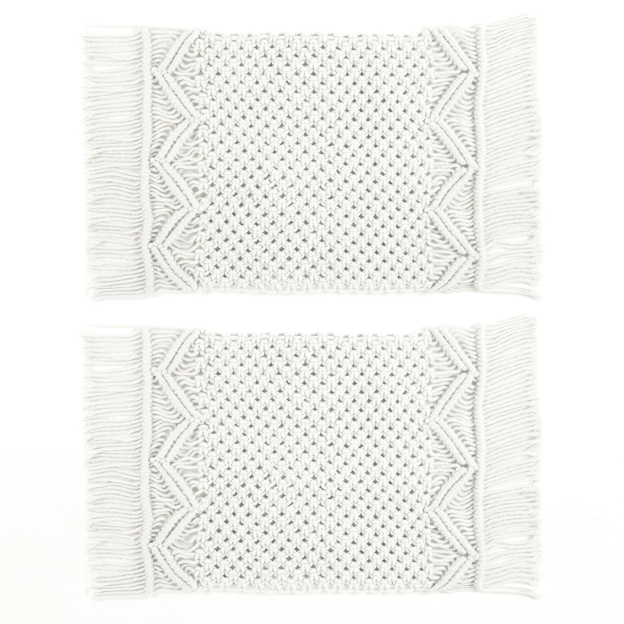 Boho Macrame Indoor/Outdoor Placemat 2-Pack Set