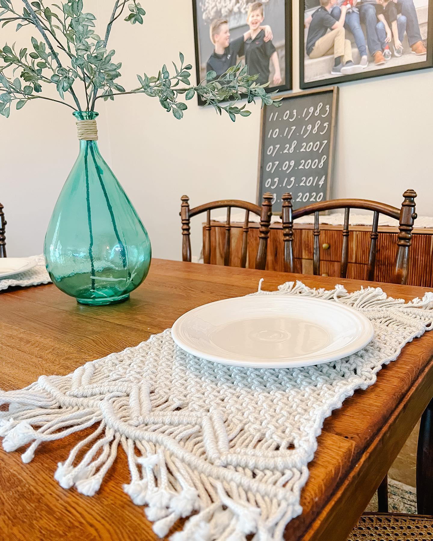 Boho Macrame Indoor/Outdoor Placemat 2-Pack Set