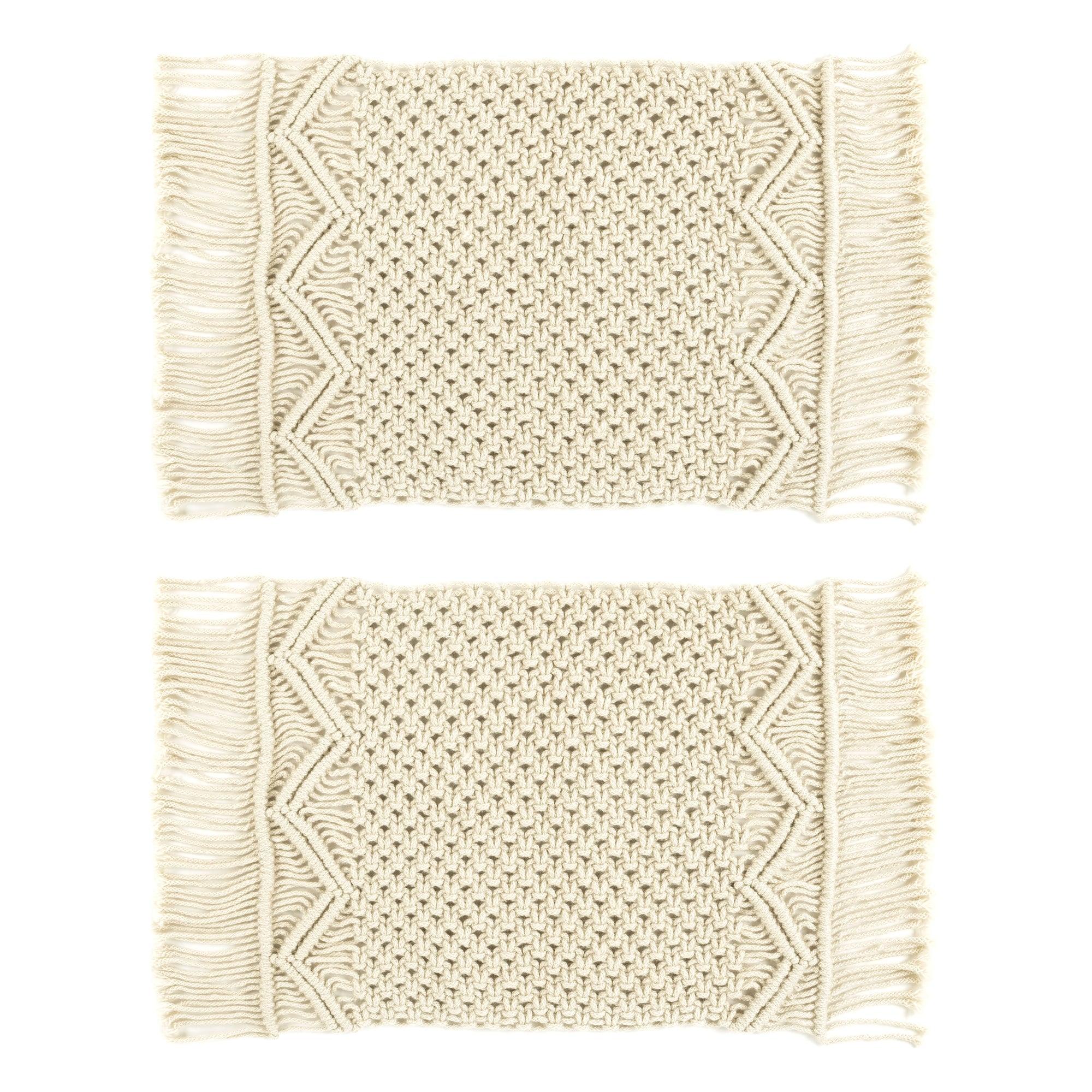 Boho Macrame Indoor/Outdoor Placemat 2-Pack Set