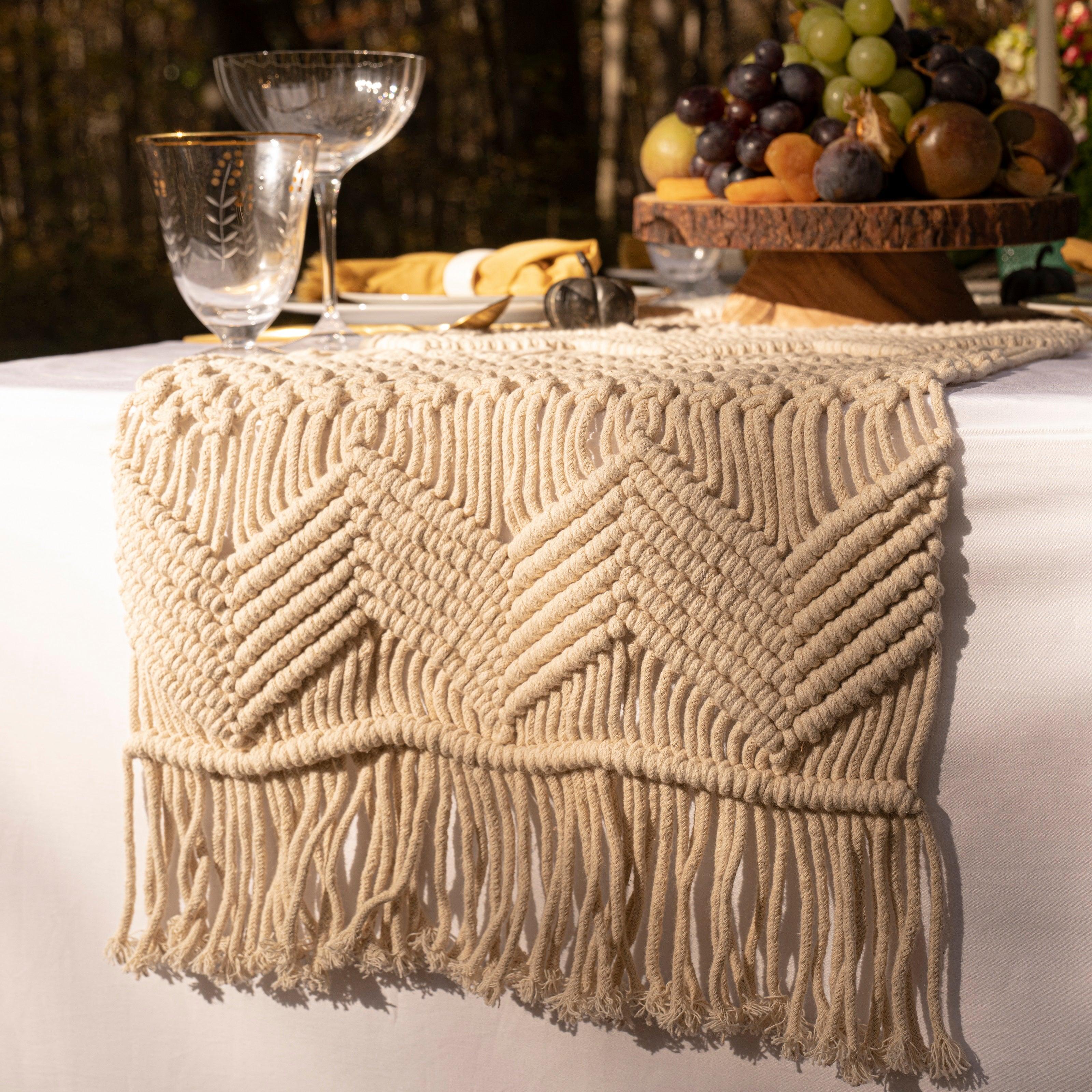 Boho Macrame Indoor/Outdoor Table Runner