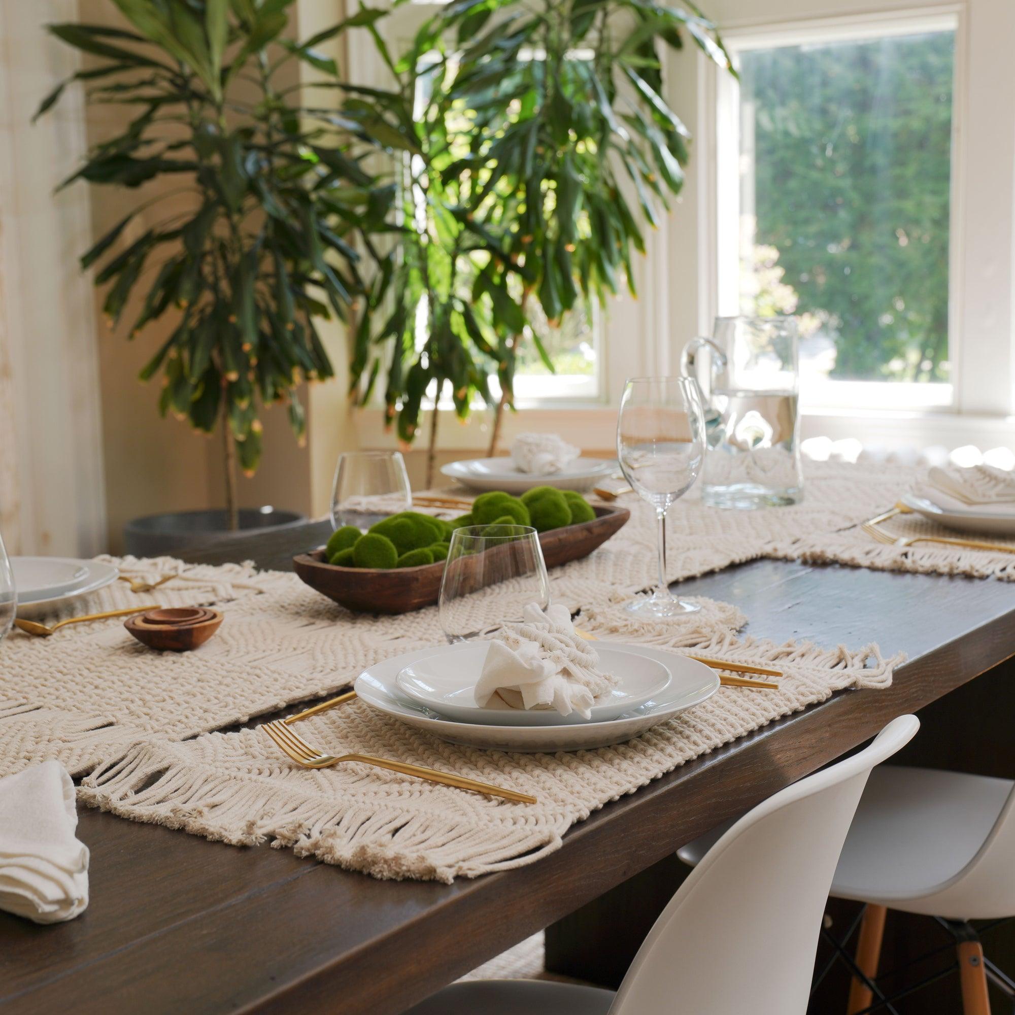 Boho Macrame Indoor/Outdoor Table Runner