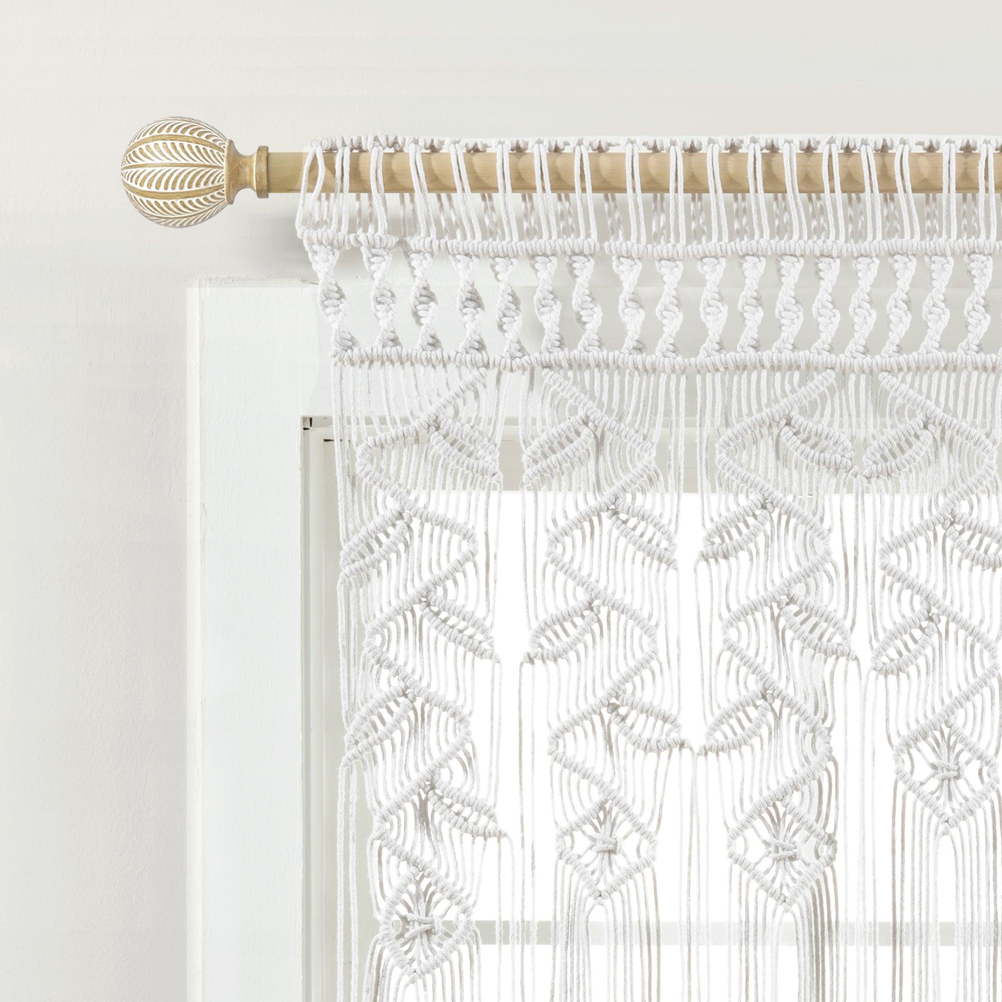 Boho Macrame Leaf Cotton Valance