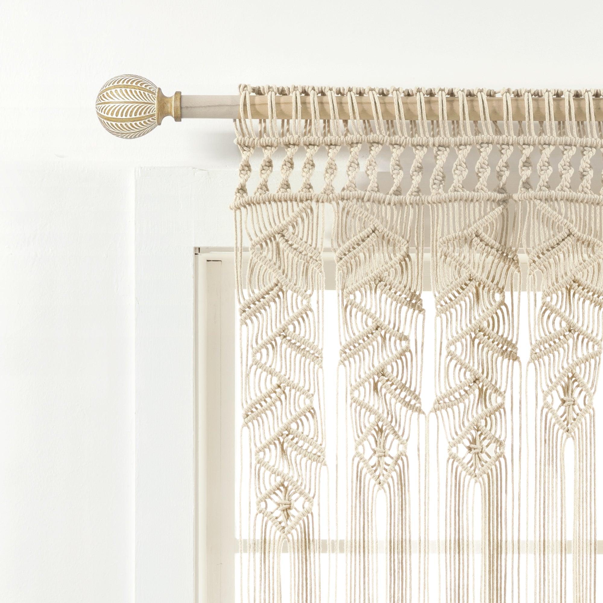 Boho Macrame Leaf Cotton Valance