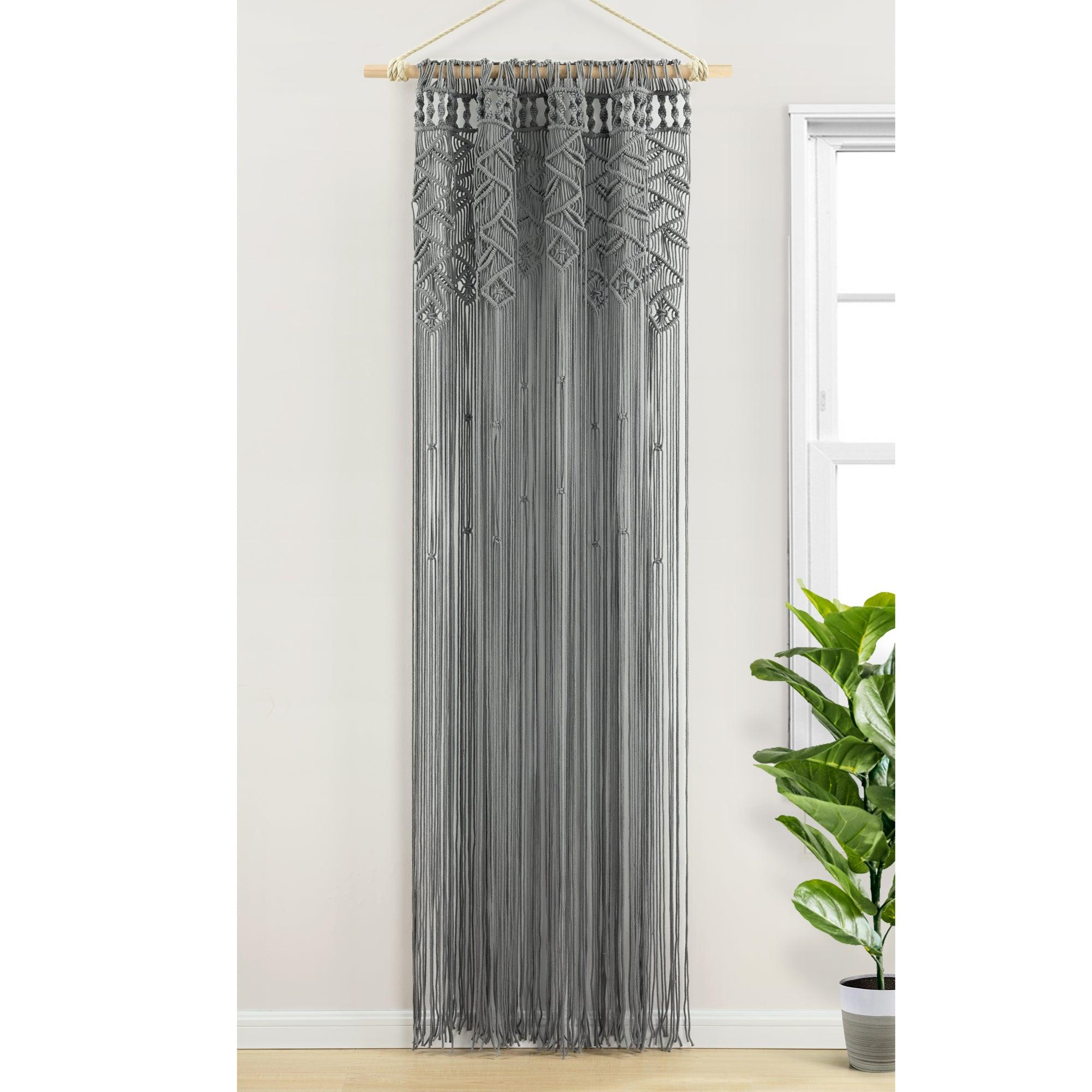 Boho Macrame Leaf Cotton Window Curtain