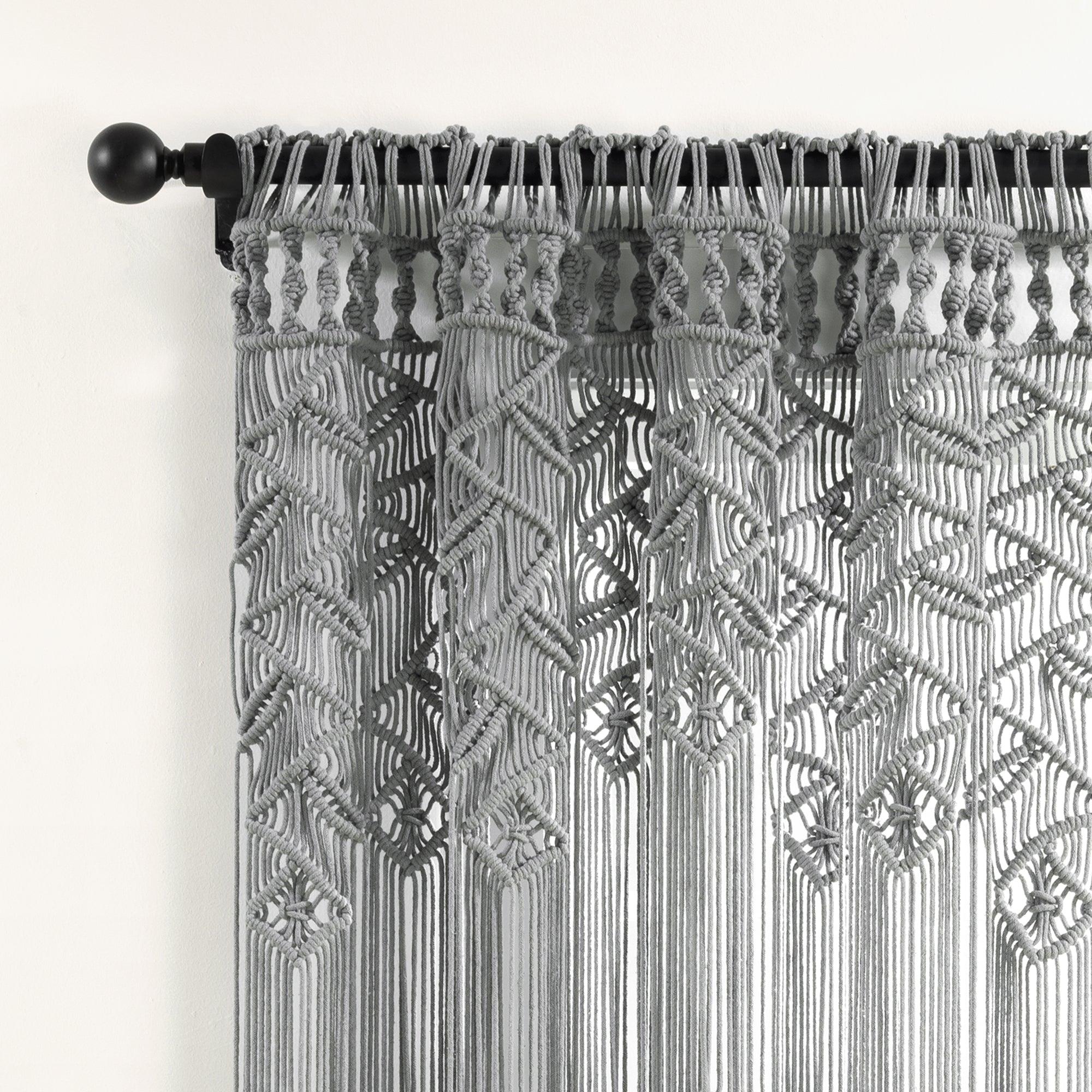 Boho Macrame Leaf Cotton Window Curtain