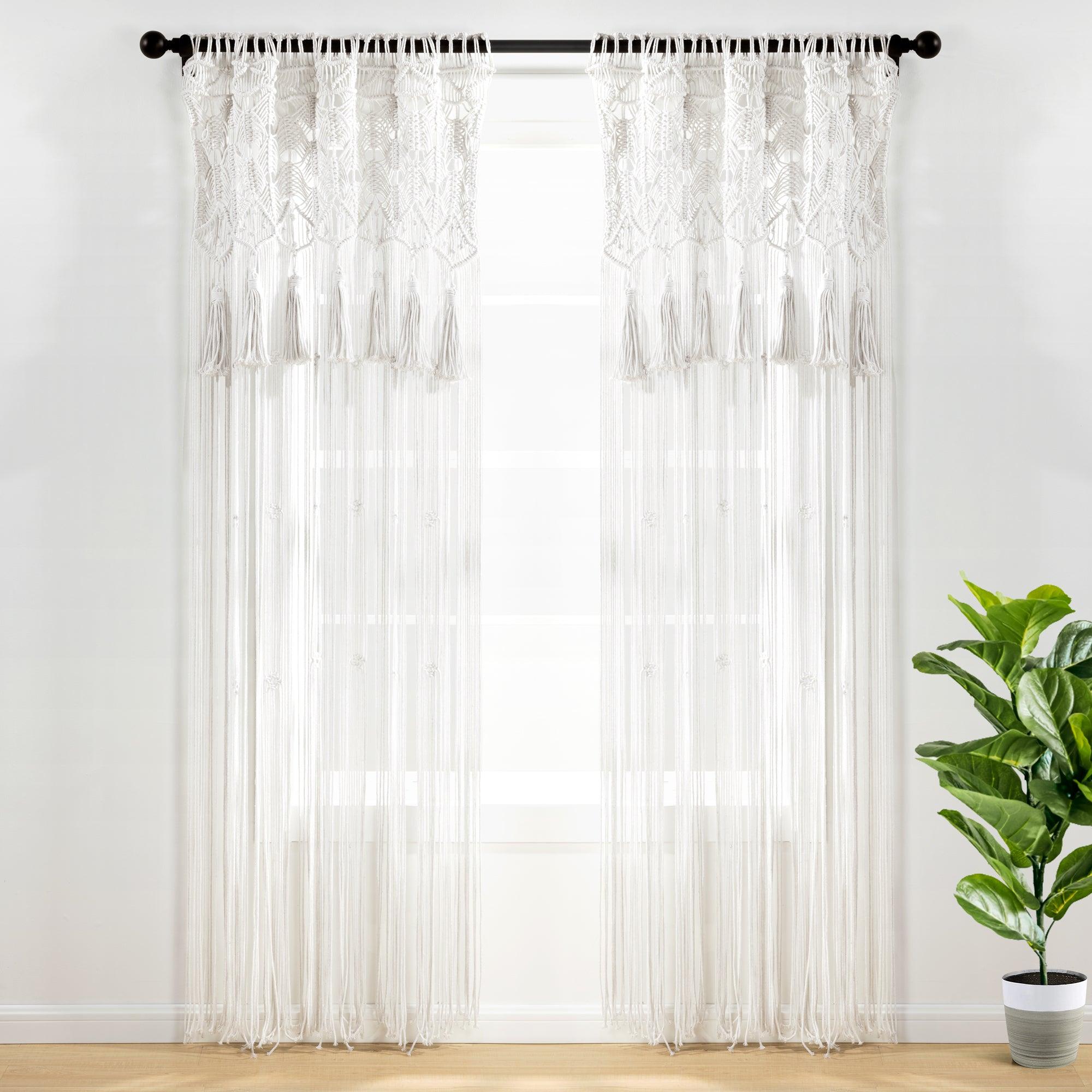 Boho Macrame Tassel Cotton Window Curtain