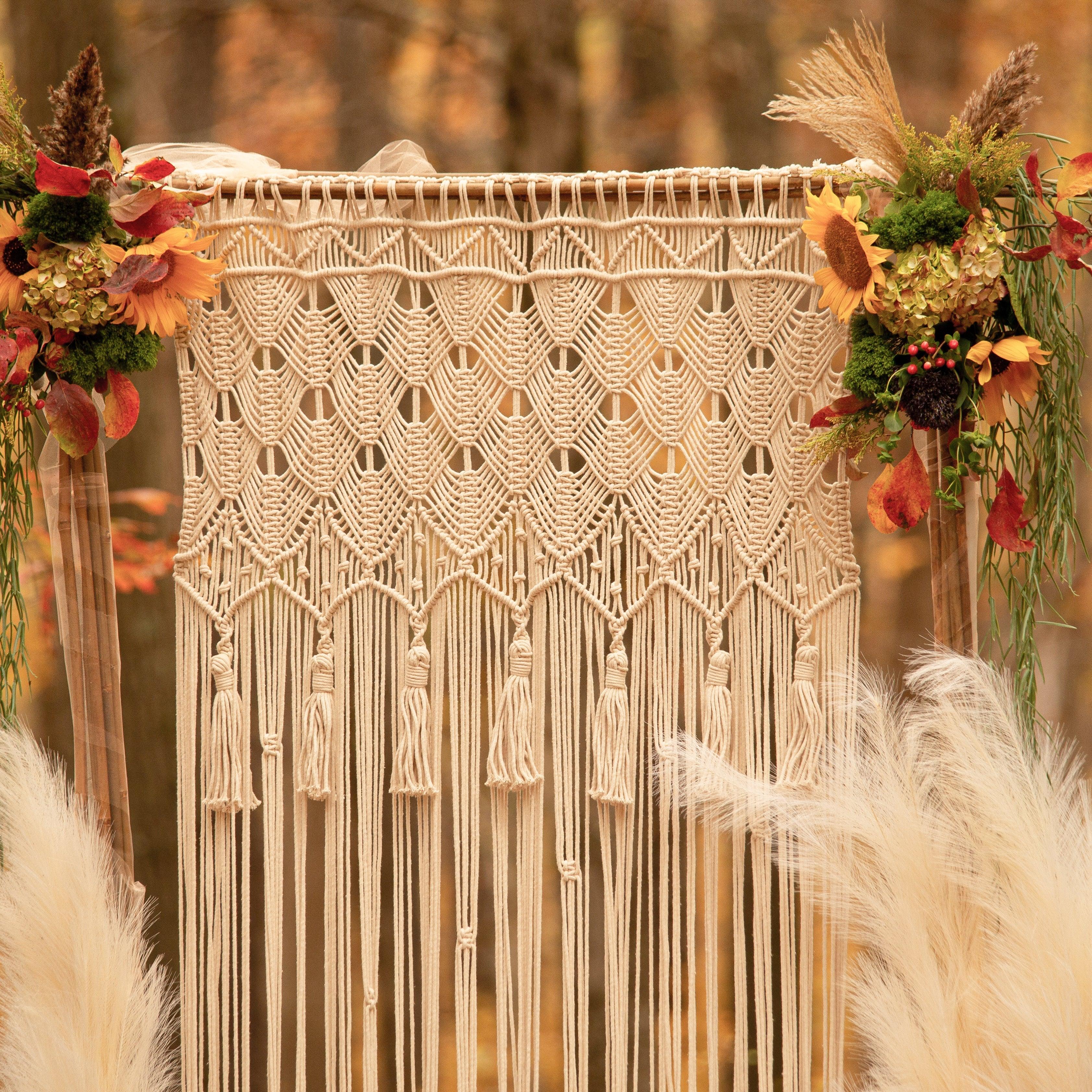 Boho Macrame Tassel Cotton Window Curtain