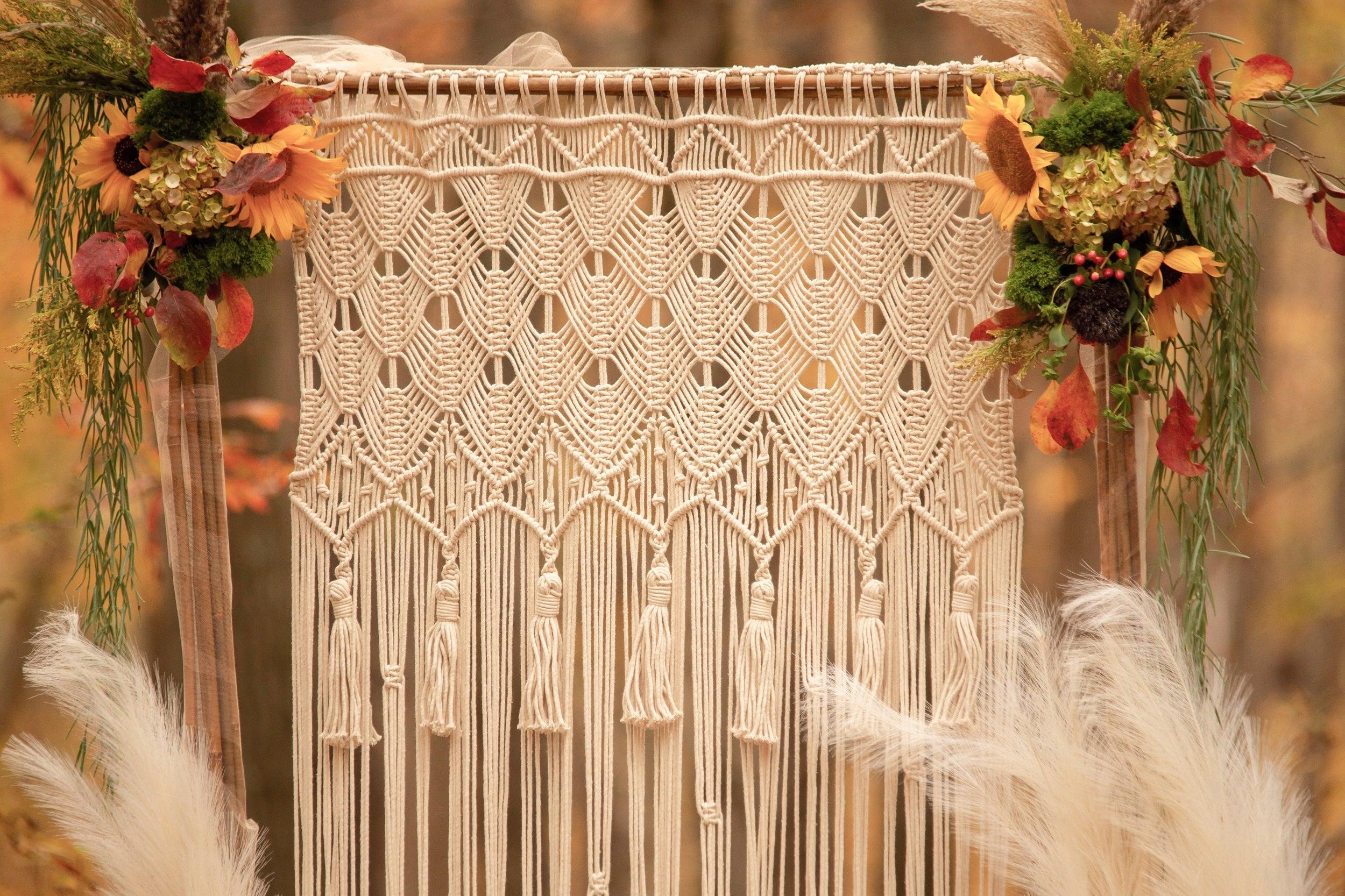 Boho Macrame Tassel Cotton Window Curtain