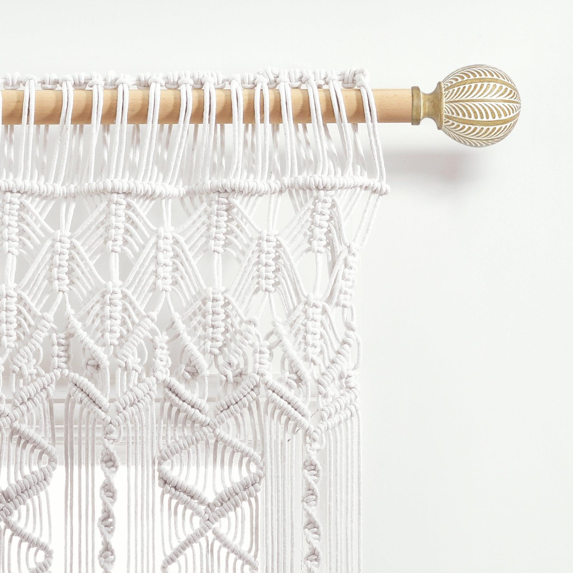 Boho Macrame Textured Cotton Valance