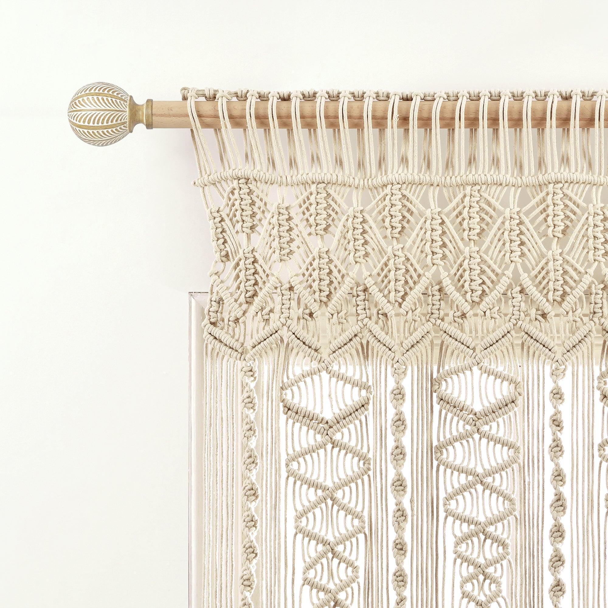 Boho Macrame Textured Cotton Valance