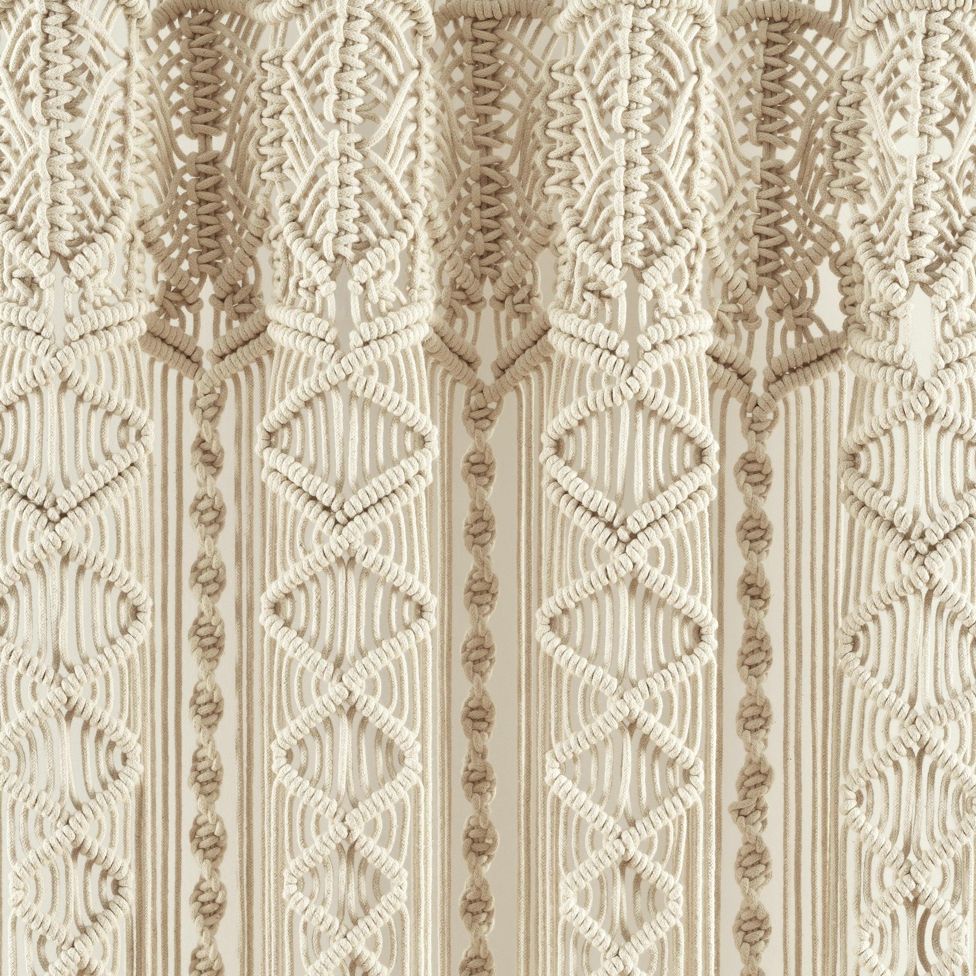 Boho Macrame Textured Cotton Valance