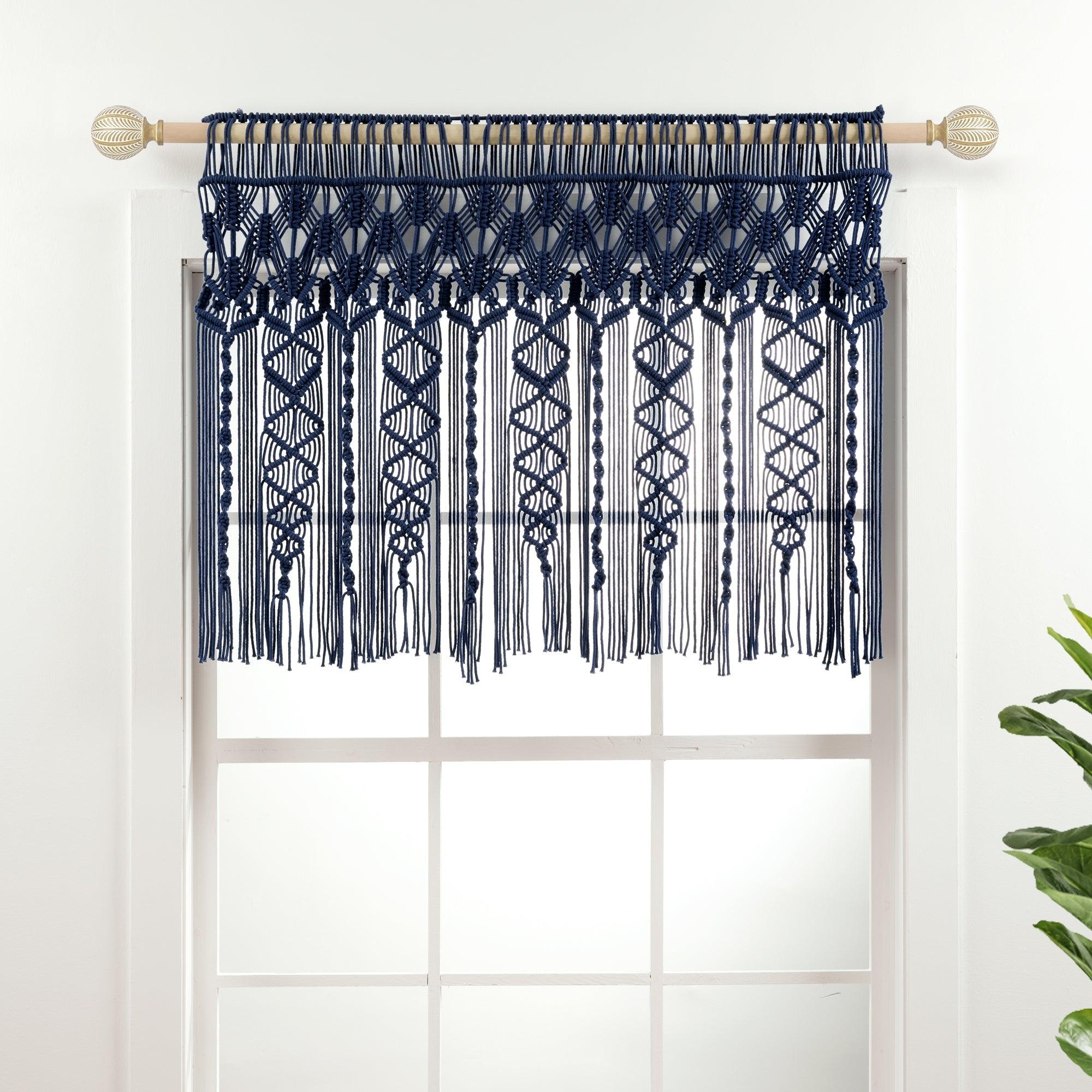 Boho Macrame Textured Cotton Valance