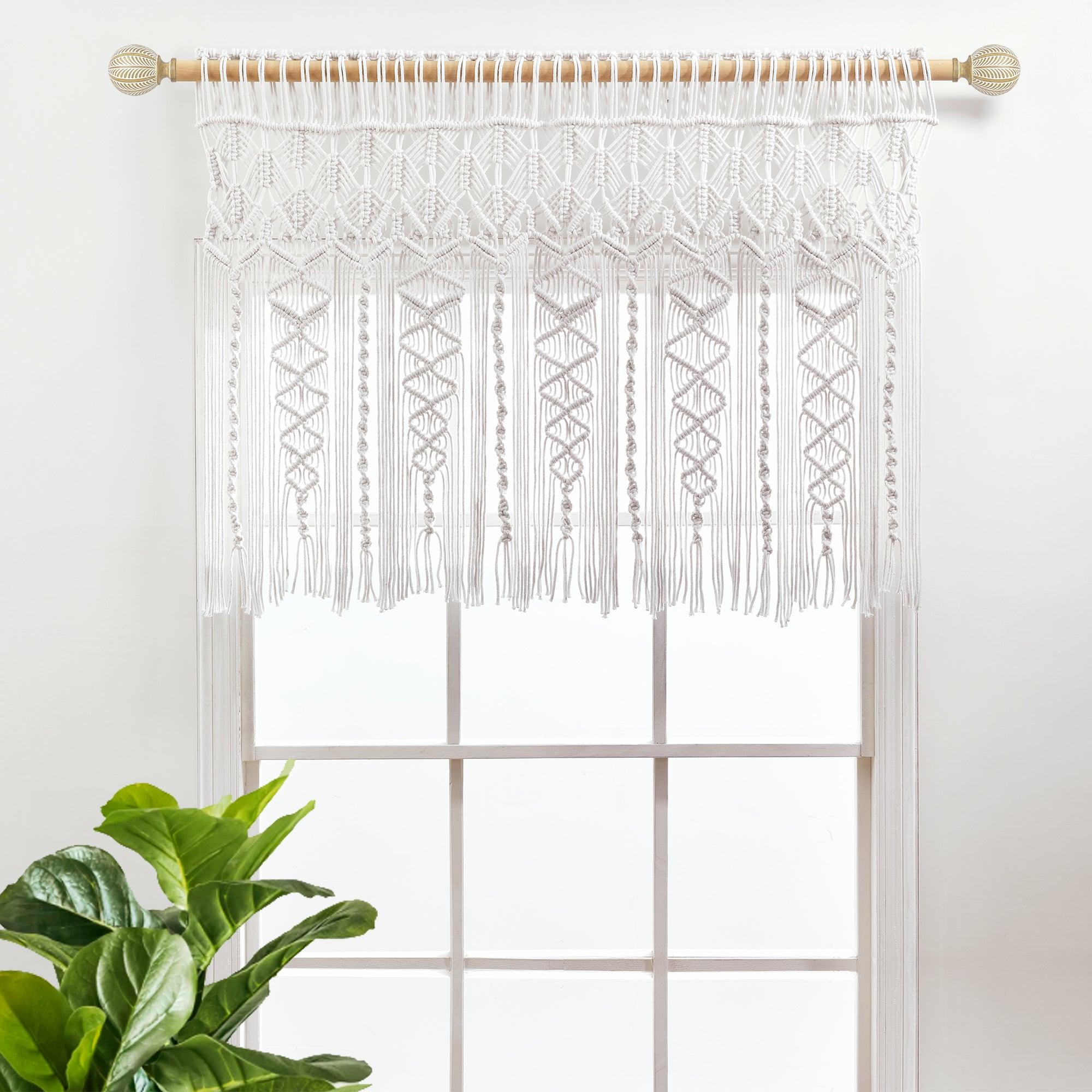 Boho Macrame Textured Cotton Valance