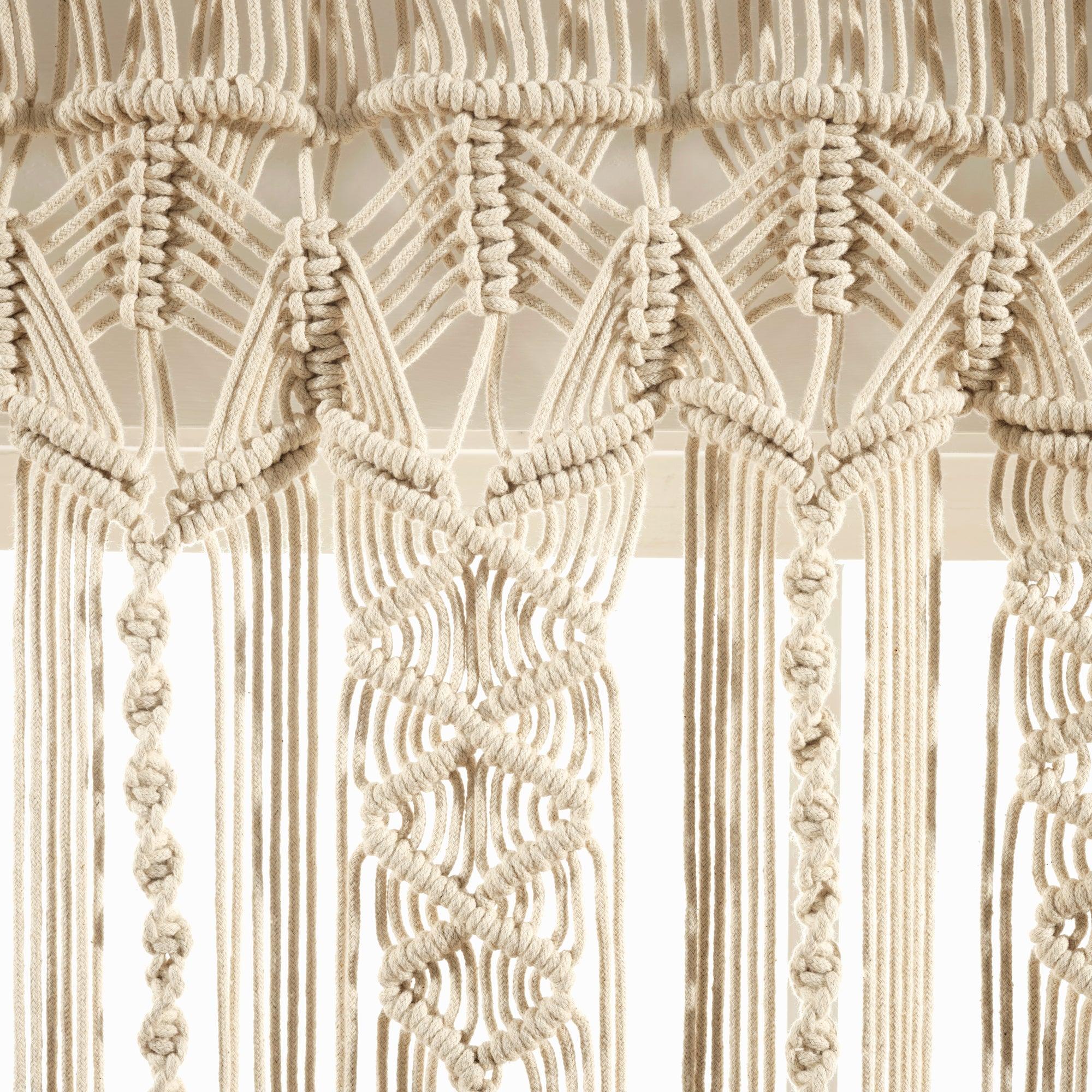 Boho Macrame Textured Cotton Valance